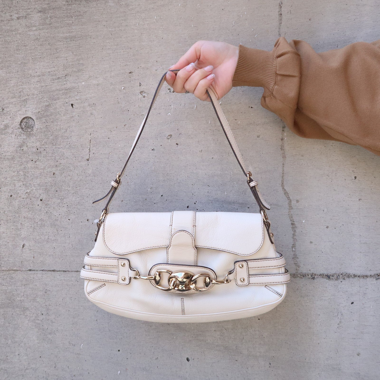 GUCCI-GG-Canvas-Leather-Hand-Bag-Purse-Beige-Ivory-190393 – dct-ep_vintage  luxury Store