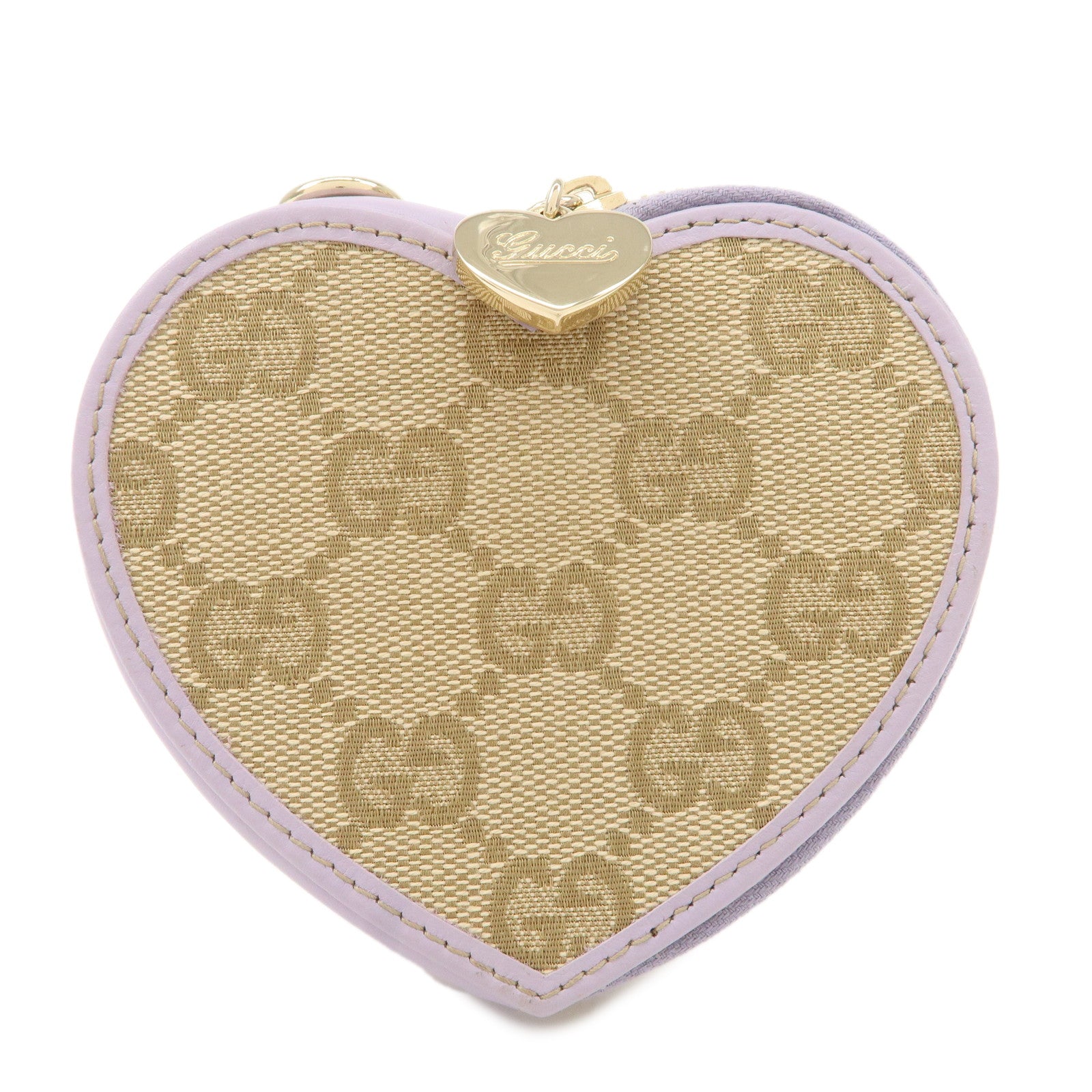 GUCCI-GG-Canvas-Leather-Heart-Coin-Purses-Purple-152615