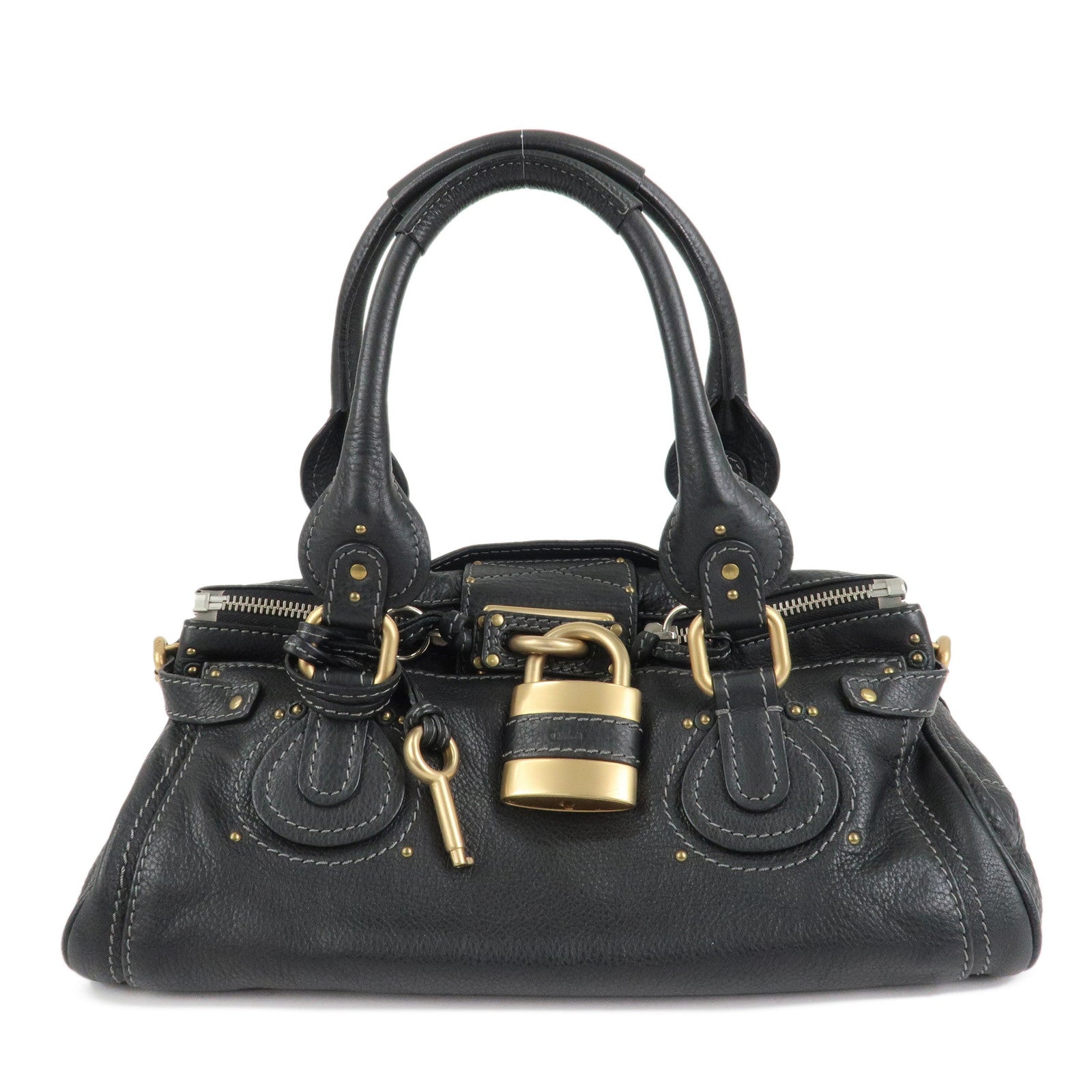 Chloe-Paddington-Leather-Hand-Bag-Shoulder-Bag-Medium-Black