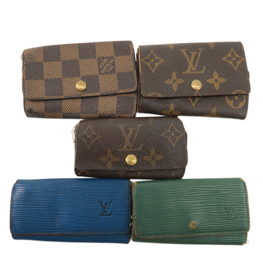 Louis-Vuitton-Set-of-5-Monogram-Damier-Taiga-Multicle-4&6-Key-Case
