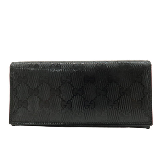 GUCCI-GG-Imprime-PVC-Leather-Long-Wallet-Black-244995・2149