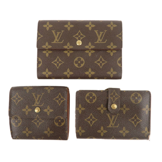 Louis-Vuitton-Monogram-Set-of-3-Wallet-M61663-M61652-M61202