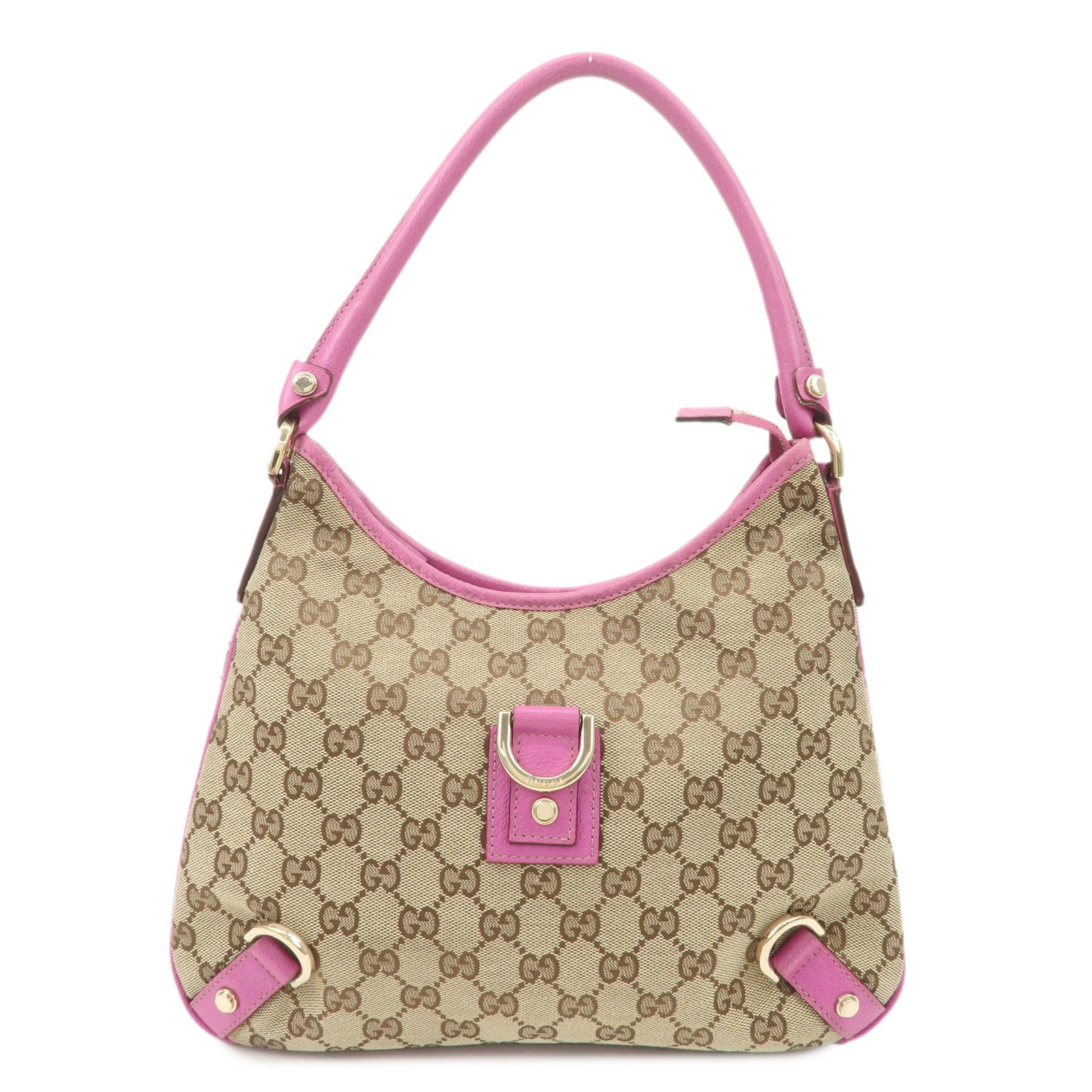 GUCCI-Abbey-GG-Canvas-Leather-Shoulder-Bag-Beige-Pink-130739
