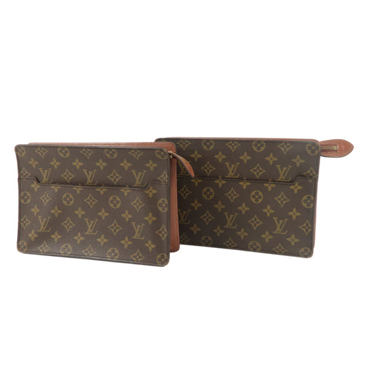 Louis-Vuitton-Monogram-Set-of-2-Pochette-Homme-Clutch-Bag-M51795