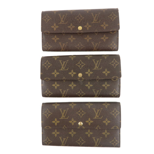 Louis-Vuitton-Monogram-Set-of-3-Wallet-M61734-M61725-M61725