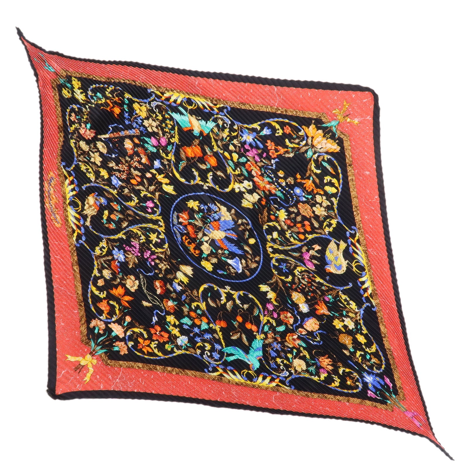 HERMES-Silk-100%-Pleats-Carre-PIERRES-d'-ORIENT-et-OGGIDENT-Scarf