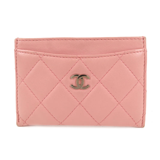 CHANEL-Matelasse-Leather-Card-Case-Pink-Gold-A31510
