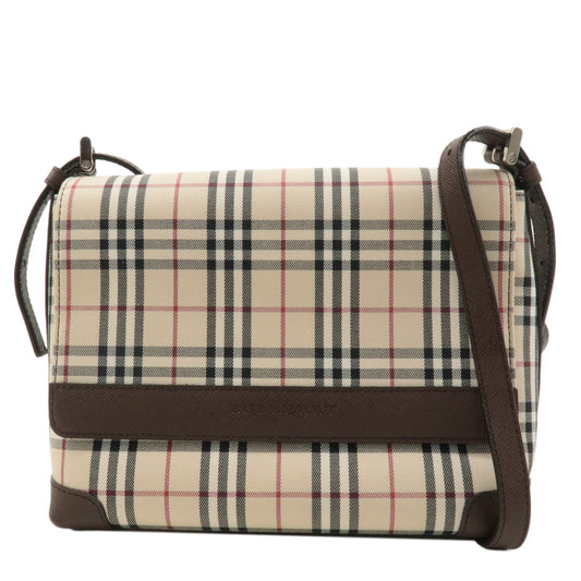 Burberry-Nova-Plaid-Canvas-Leather-Shoulder-Bag