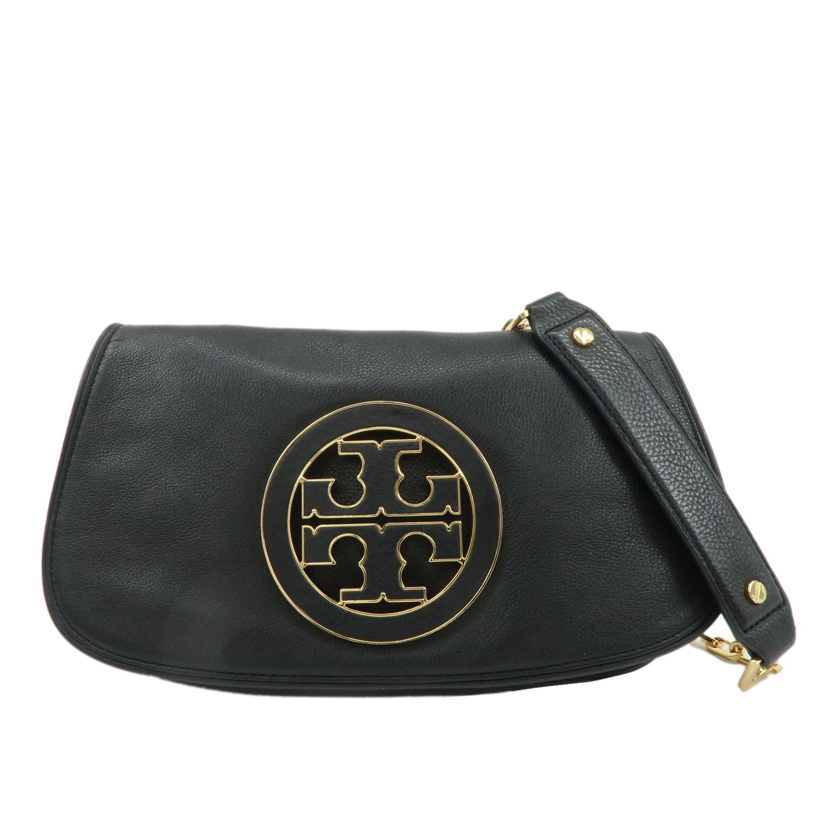 TORY BURCH retailer Amanda Black Leather Hobo Bag