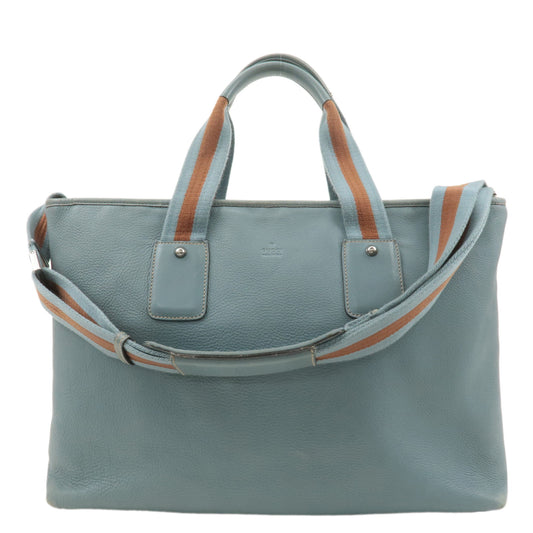 GUCCI-Sherry-Leather-2WAY-Tote-Bag-Blue-Brown-162913
