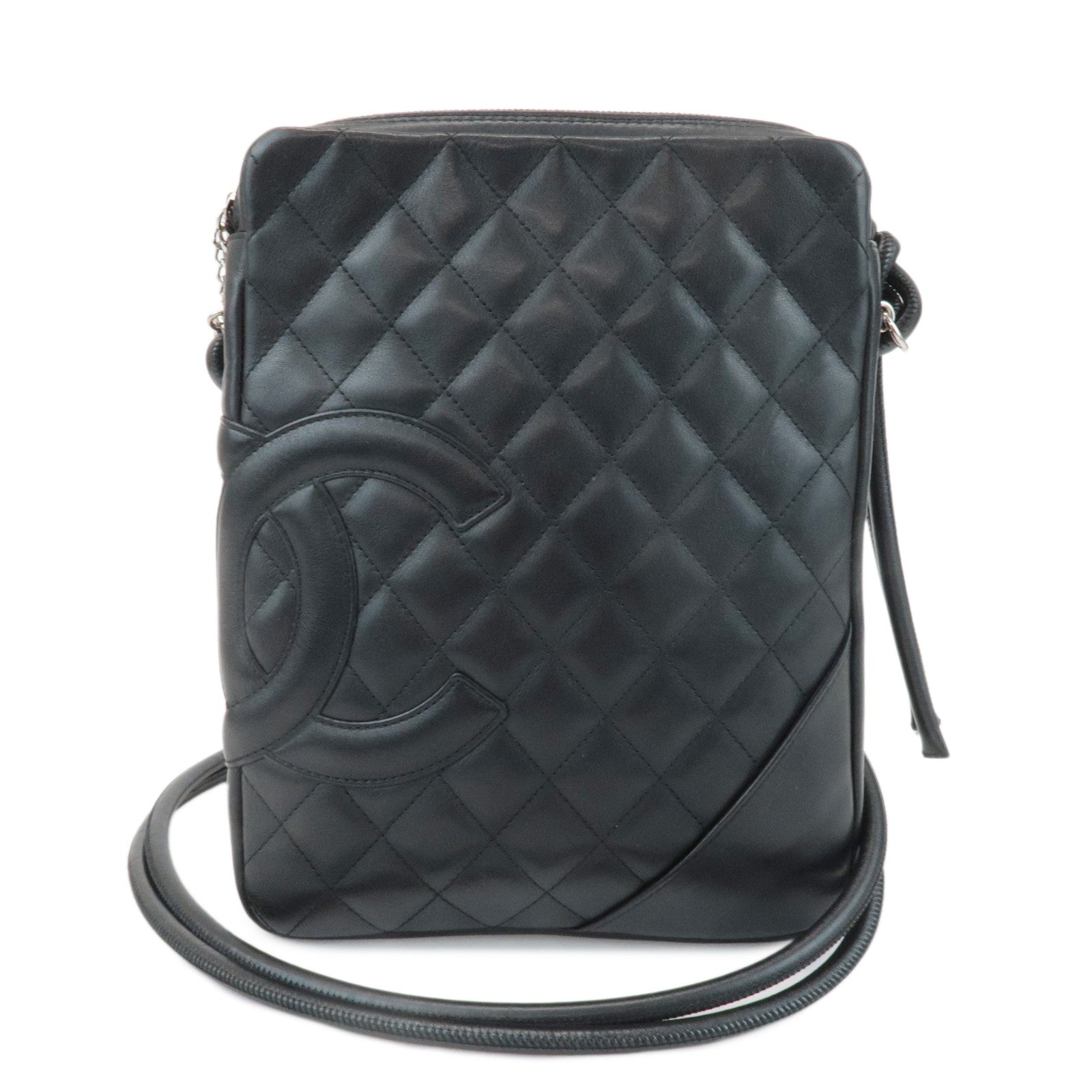 CHANEL-Cambon-Lamb-Skin-Medium-Pochette-Shoulder-Bag-A25178