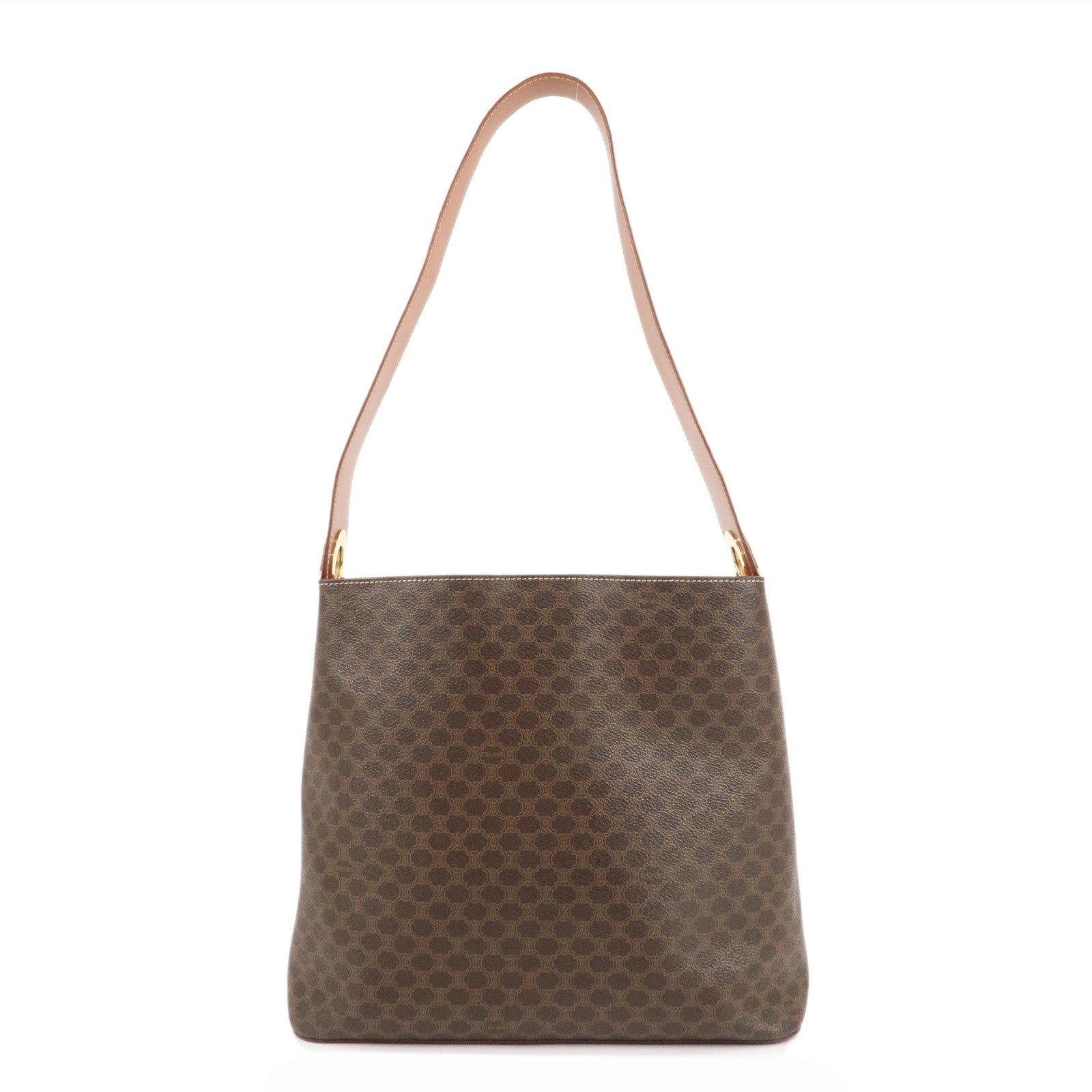 CELINE-Macadam-PVC-Leather-Shoulder-Bag-Hand-Bag-Brown