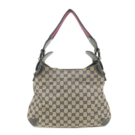 GUCCI-Sherry-Horsebit-GG-Canvas-Leather-One-Shoulder-Bag-145826