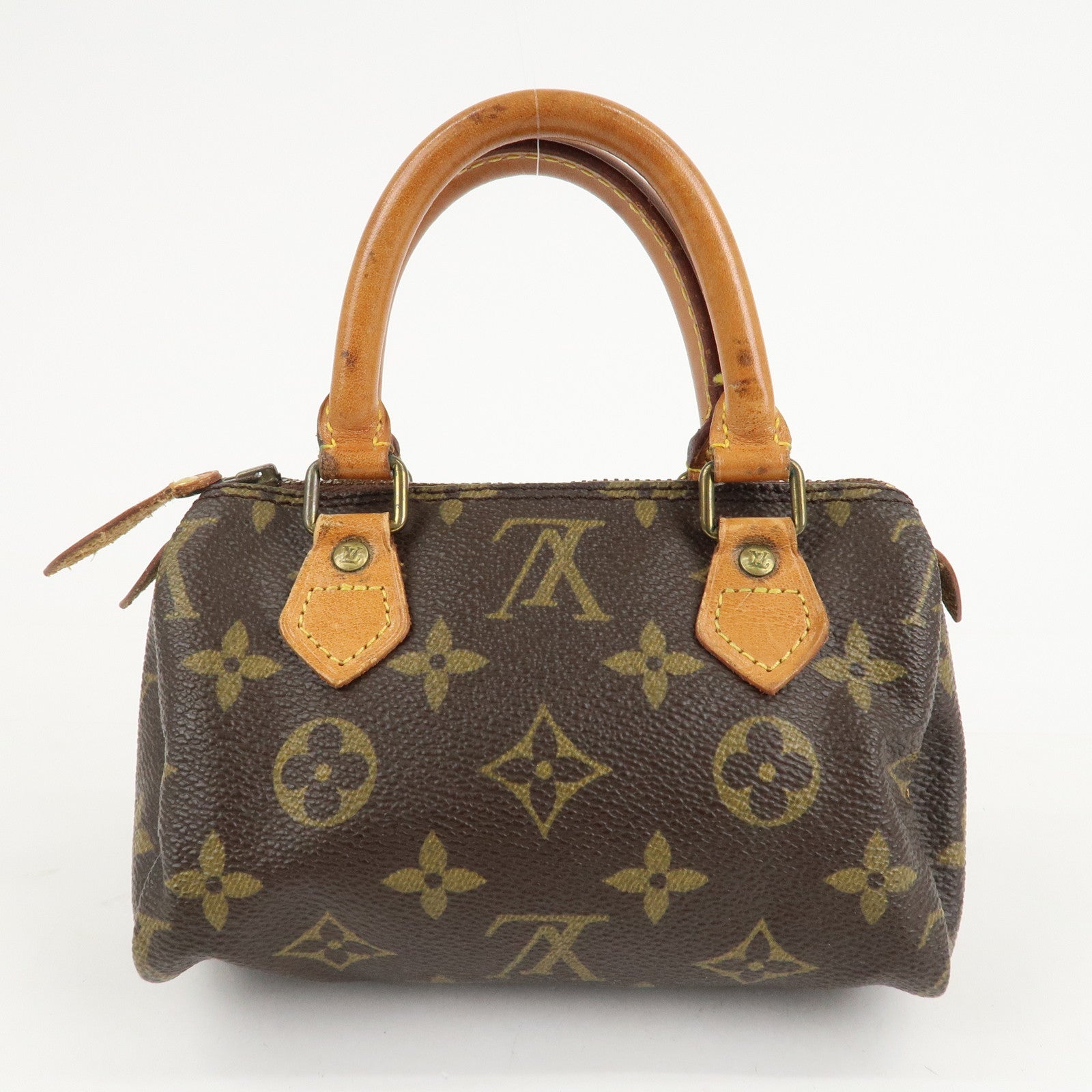 Louis Vuitton Monogram Mini Speedy Hand Bag Brown M41534 Used