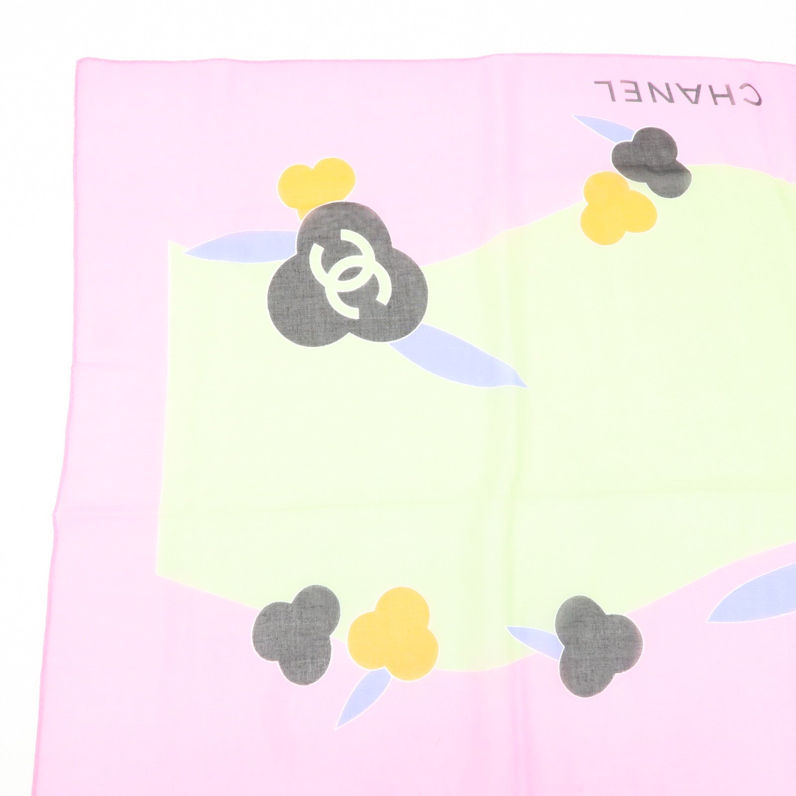 CHANEL Cotton 100% Paleo Scarf Multi Color Used