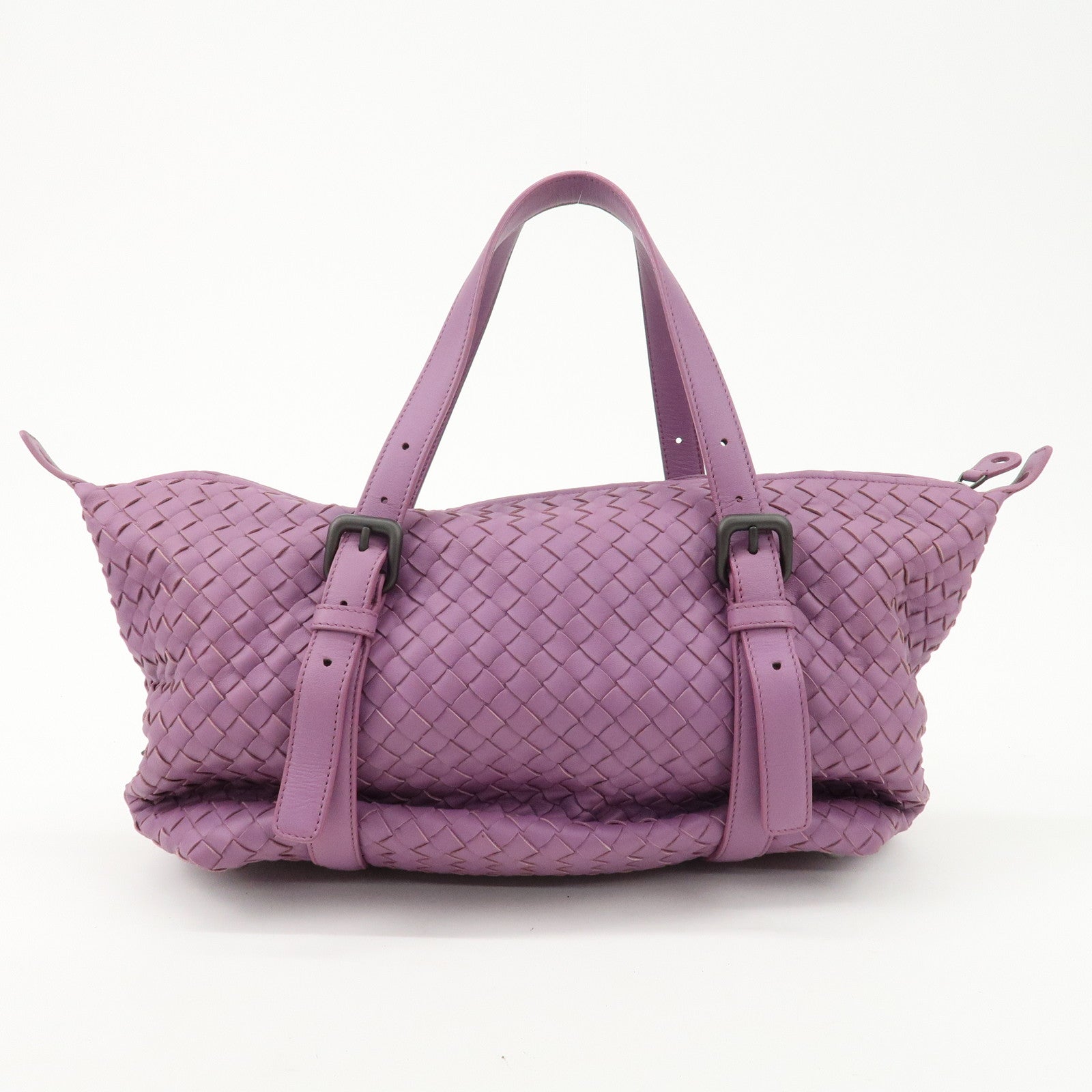 BOTTEGA VENETA Intrecciato Leather Hand Bag Shoulder Bag Purple Used