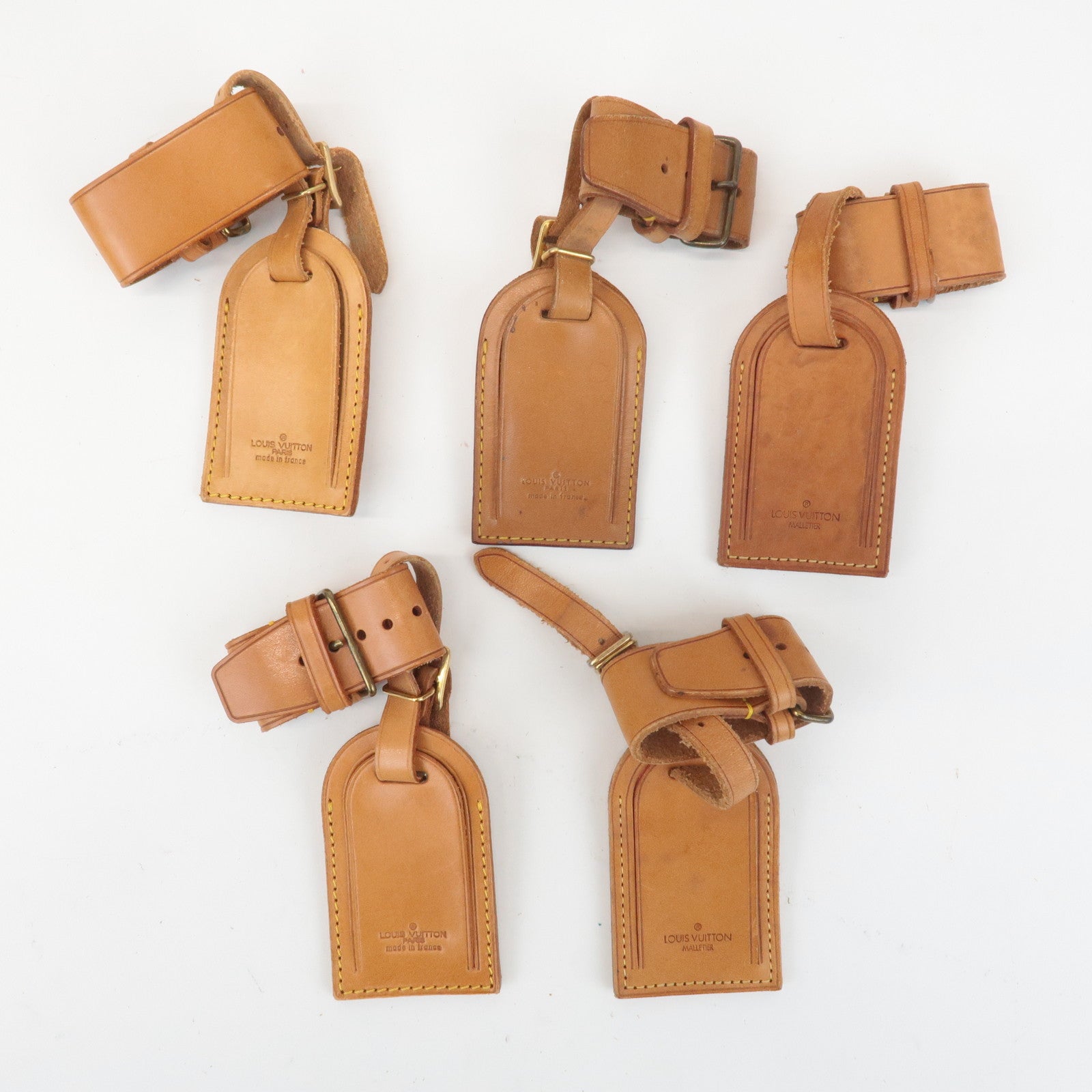 Louis Vuitton Set of 20 Leather Name Tag & Poignet Natural Used