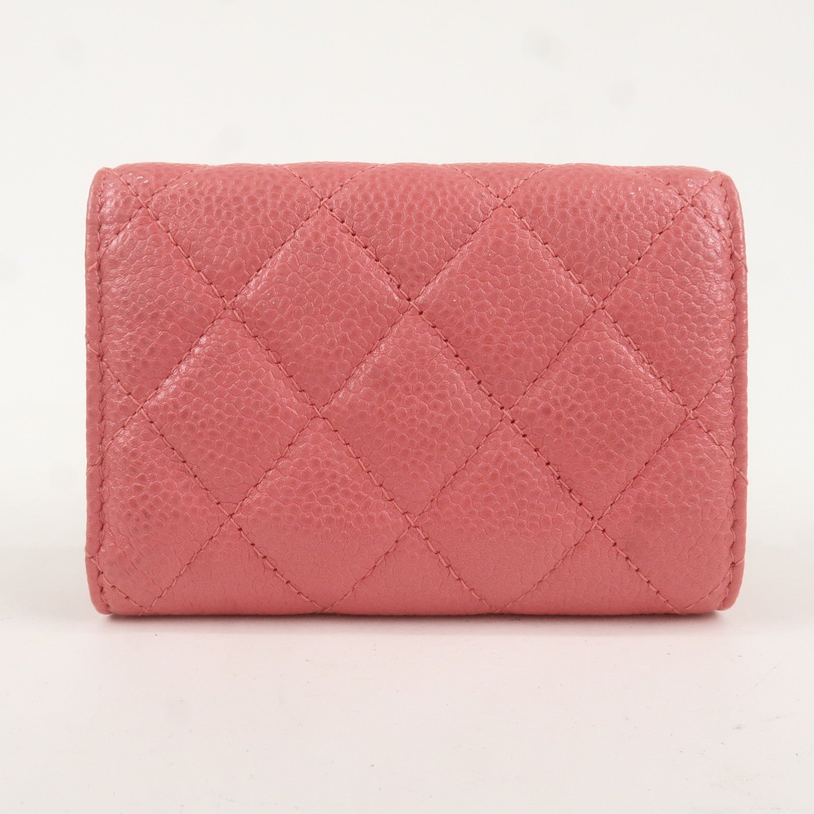 CHANEL Matelasse Cavier Skin Tri-fold Classic Small Wallet AP0230