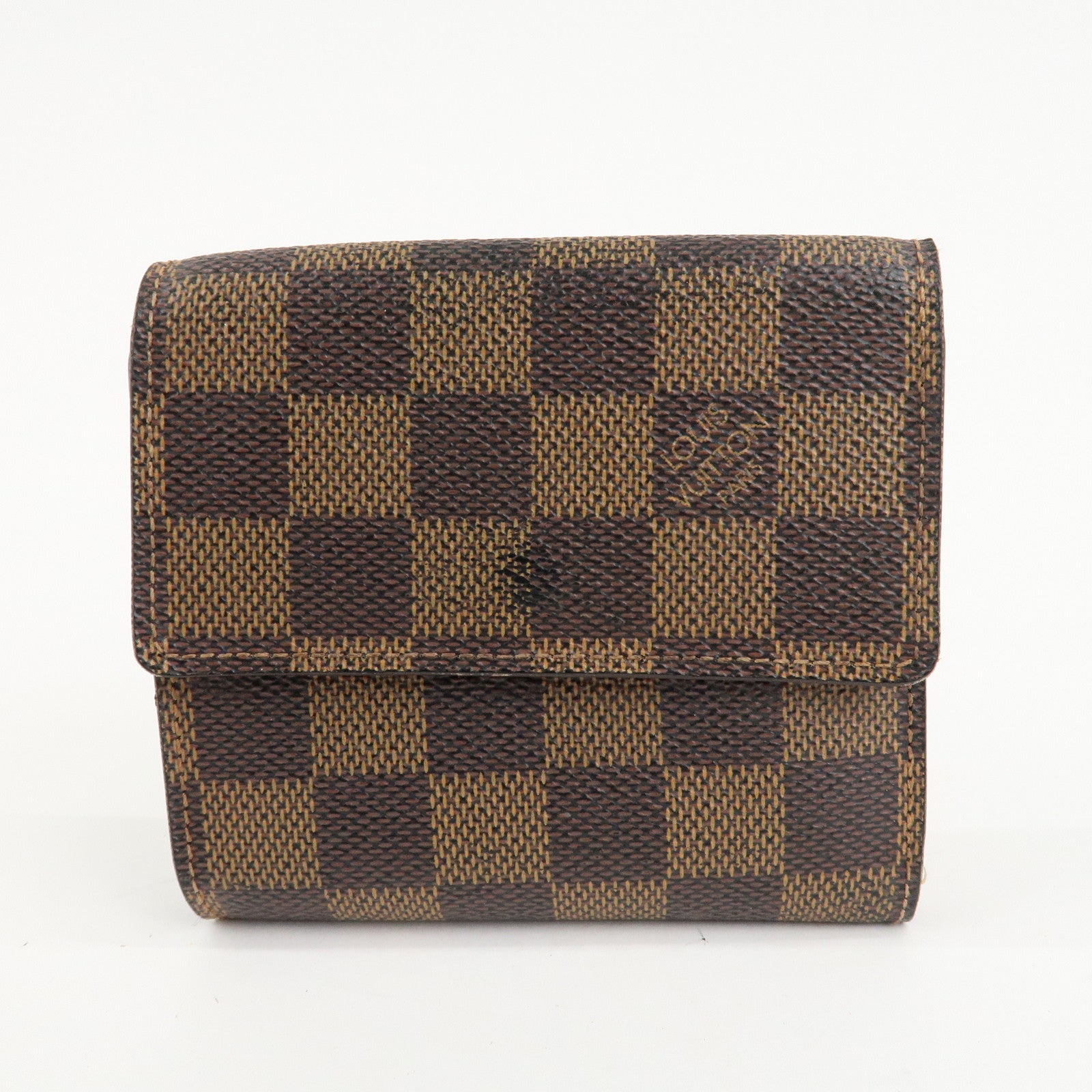 Louis Vuitton Damier Ebene Portefeuille Elise Wallet N61654 Used