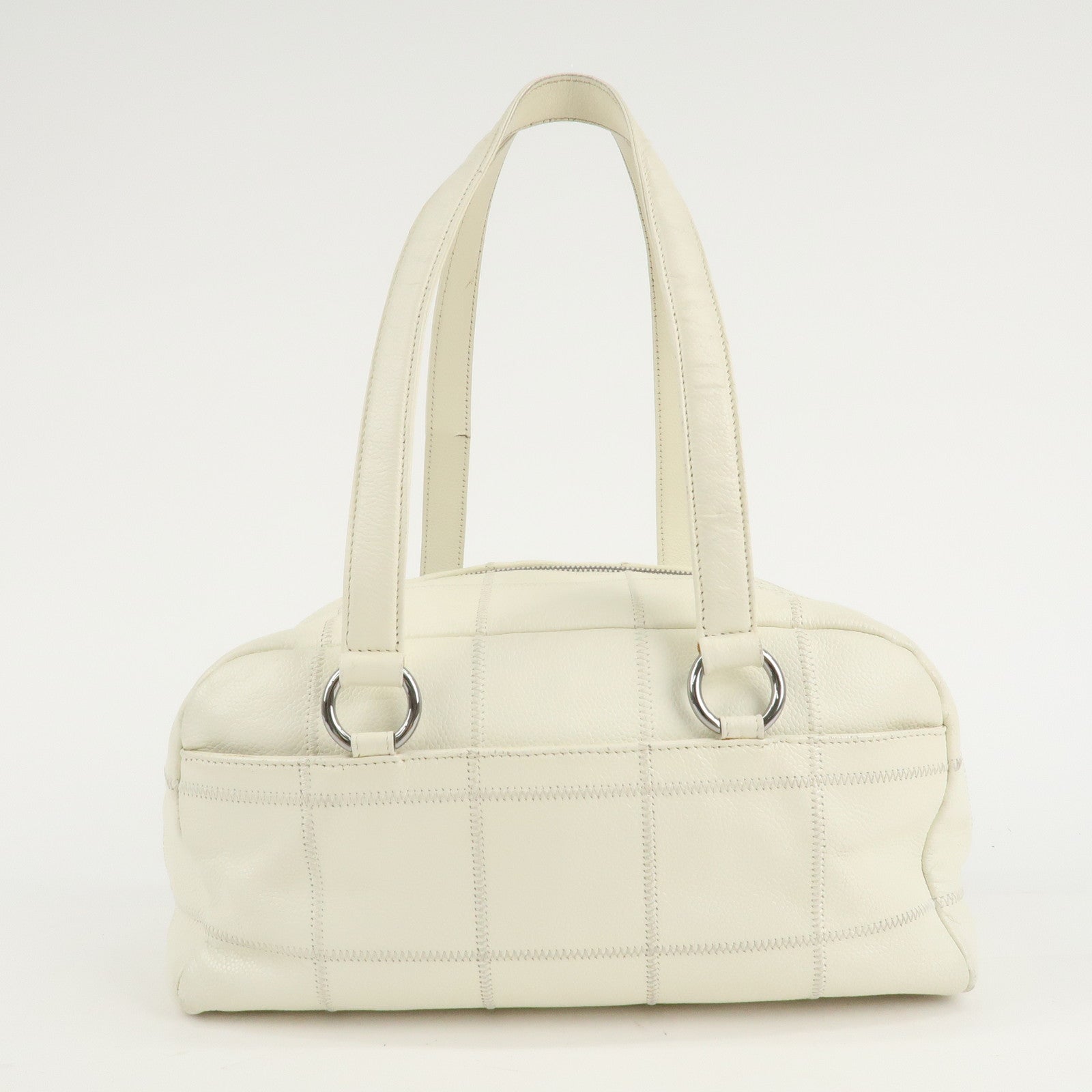 CHANEL Chocolate Bar Caviar Skin Mini Boston Bag Black A26135 Used