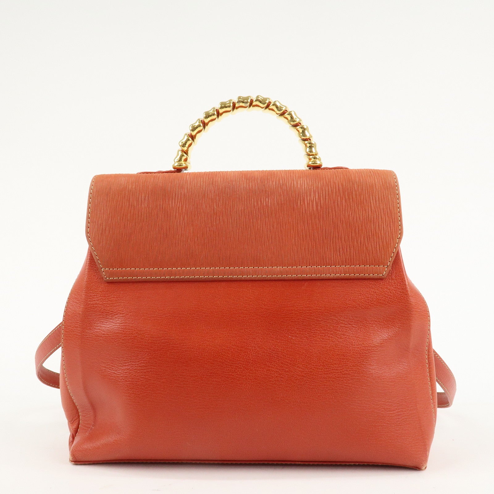 LOEWE Velazquez Suede Leather 2Way Bag Hand Bag Orange Used