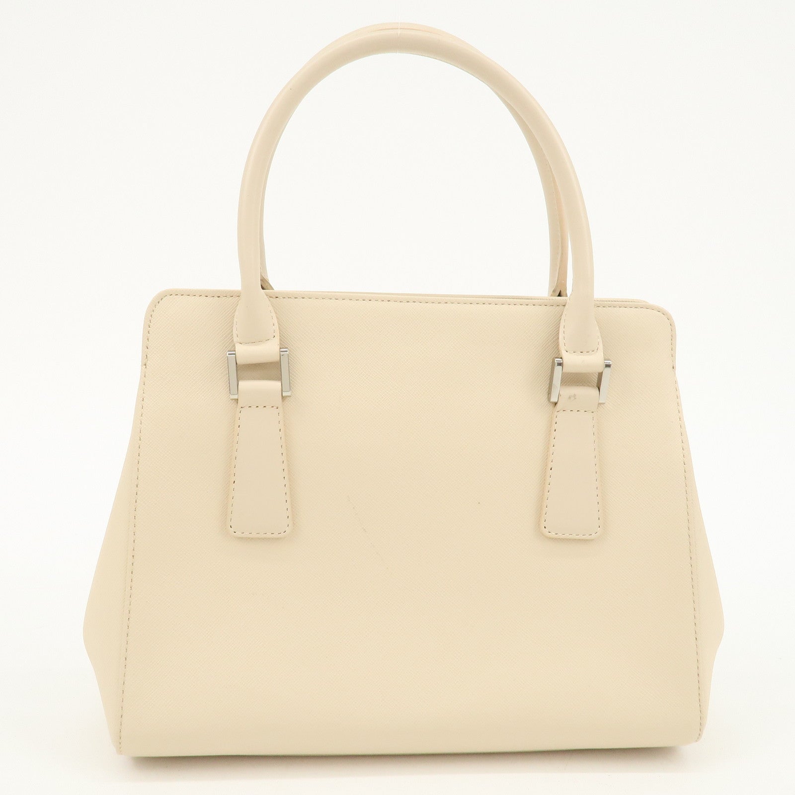 BURBERRY Leather Hand Bag Beige Used