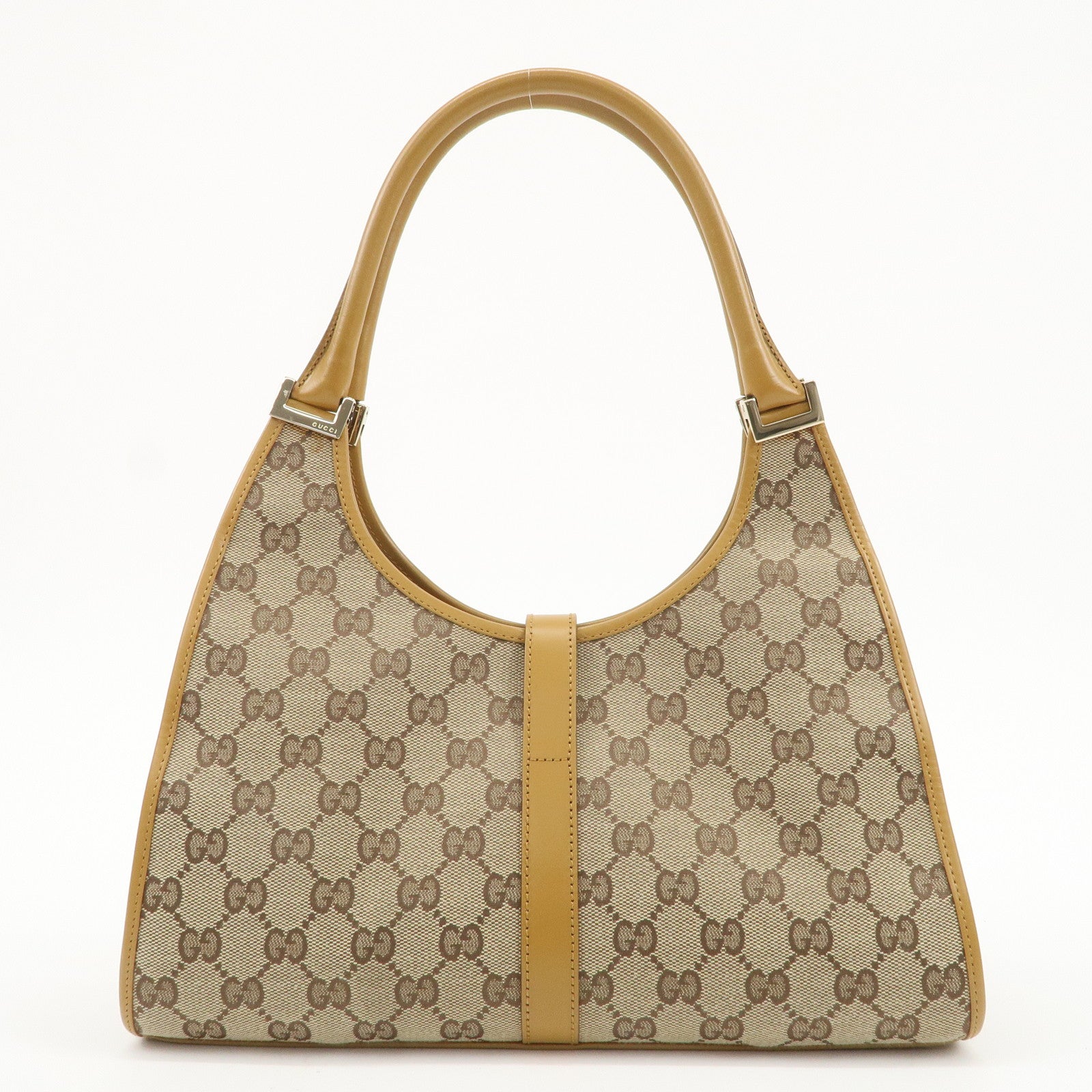 GUCCI Jackie Leather Shoulder Bag Beige 002.1067 Used