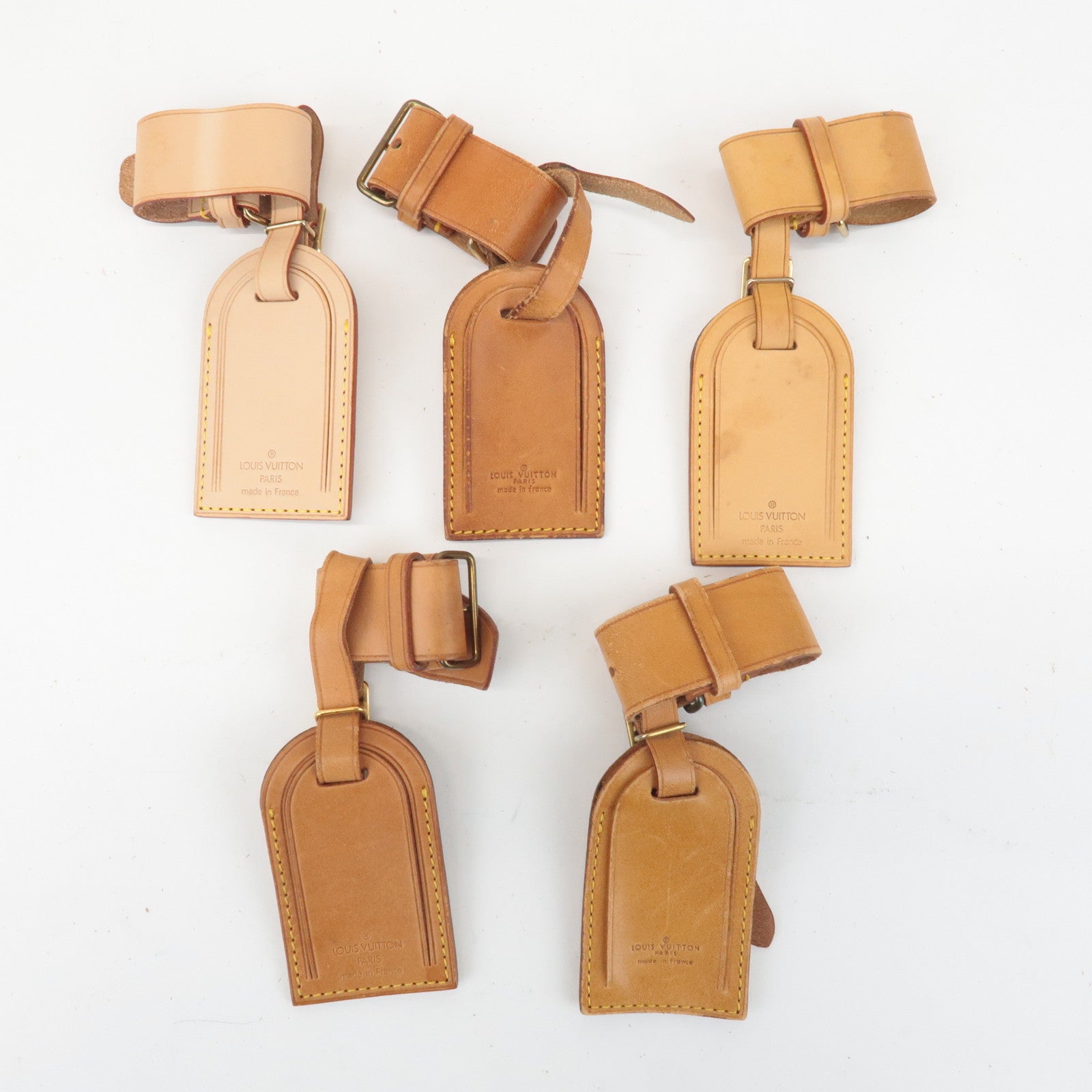 Louis Vuitton Set of 10 Leather Name Tag & Poignet Natural Used