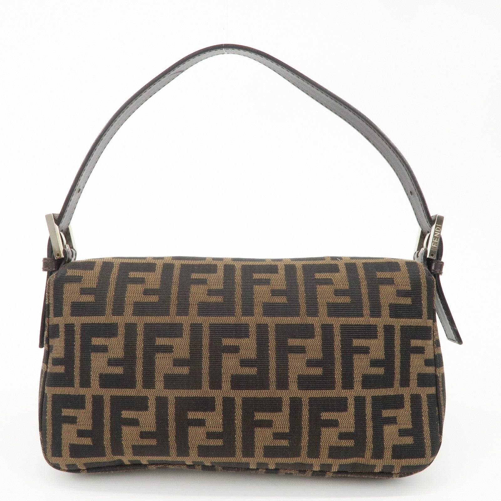 FENDI Mamma Baguette Zucca Canvas Leather Shoulder Bag 26424 Used