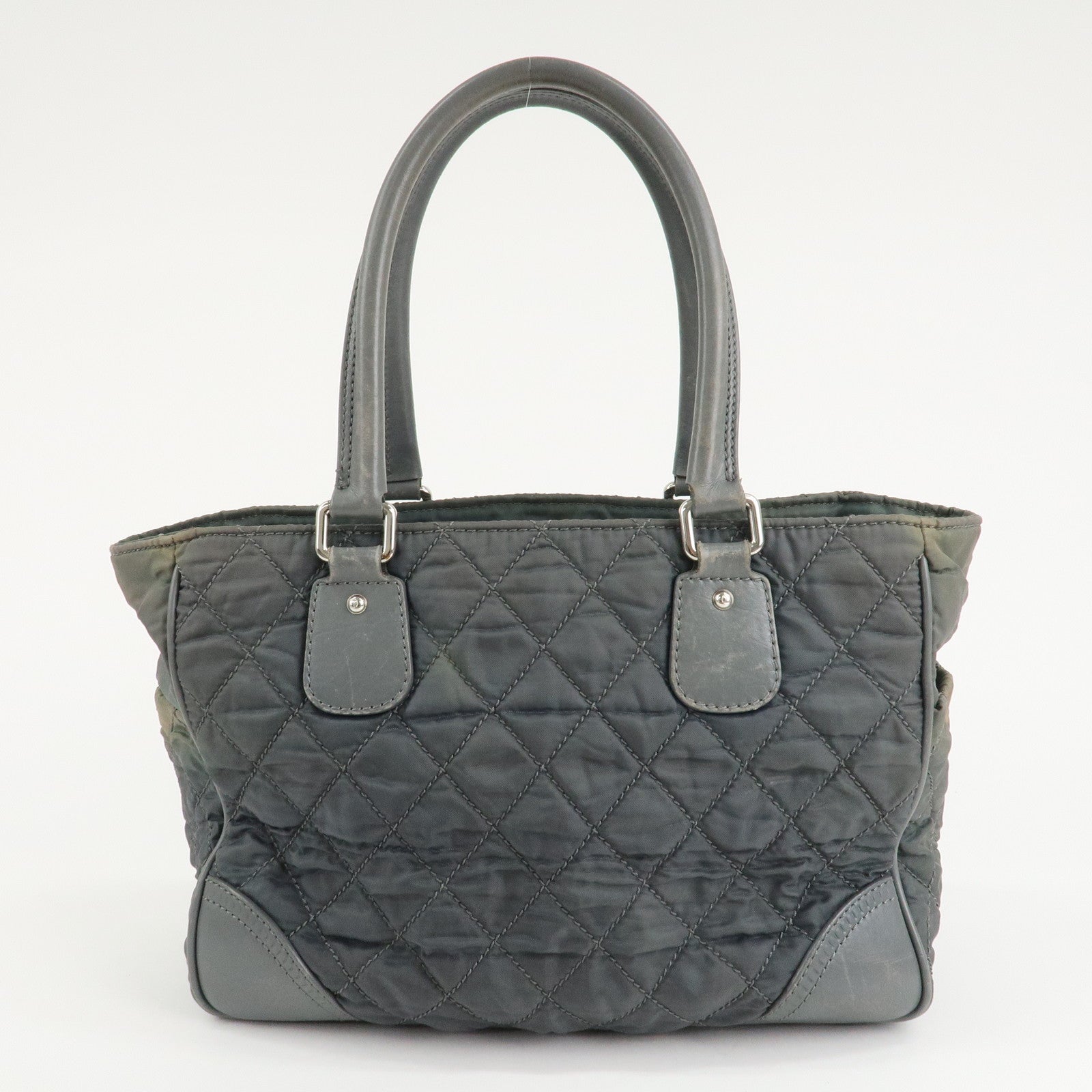 CHANEL Paris New York Line Wild Stitch Nylon Leather Tote Bag Used