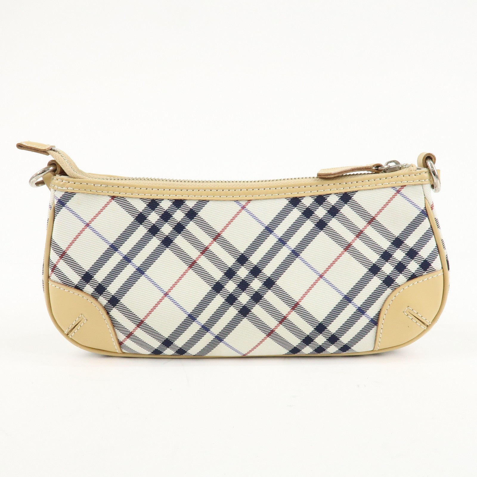 BURBERRY London Canvas Leather Nova Plaid Shoulder Bag Beige Ivory Used