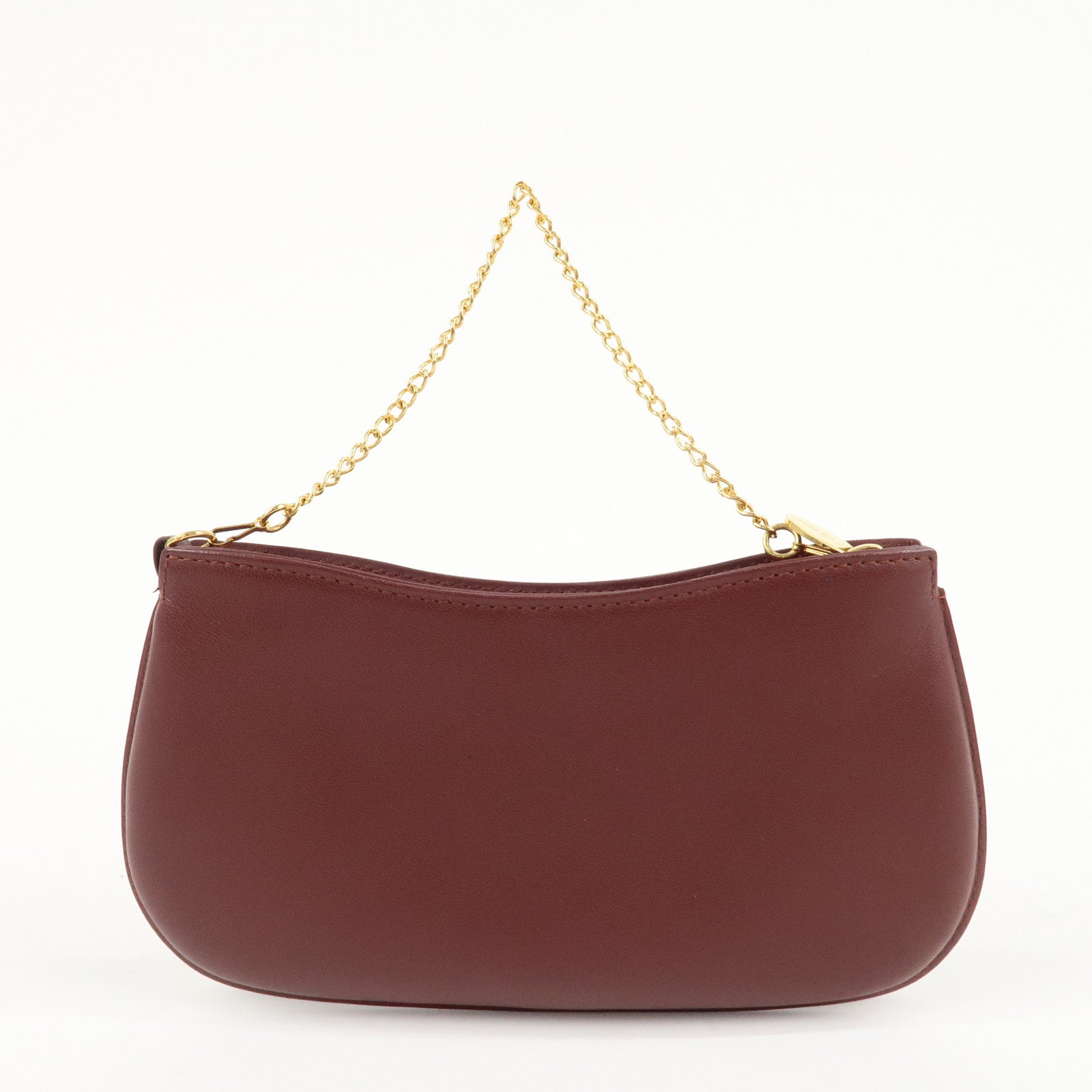 Cartier Must Line Must Do Leather Chain Strap Pouch Bordeaux Used