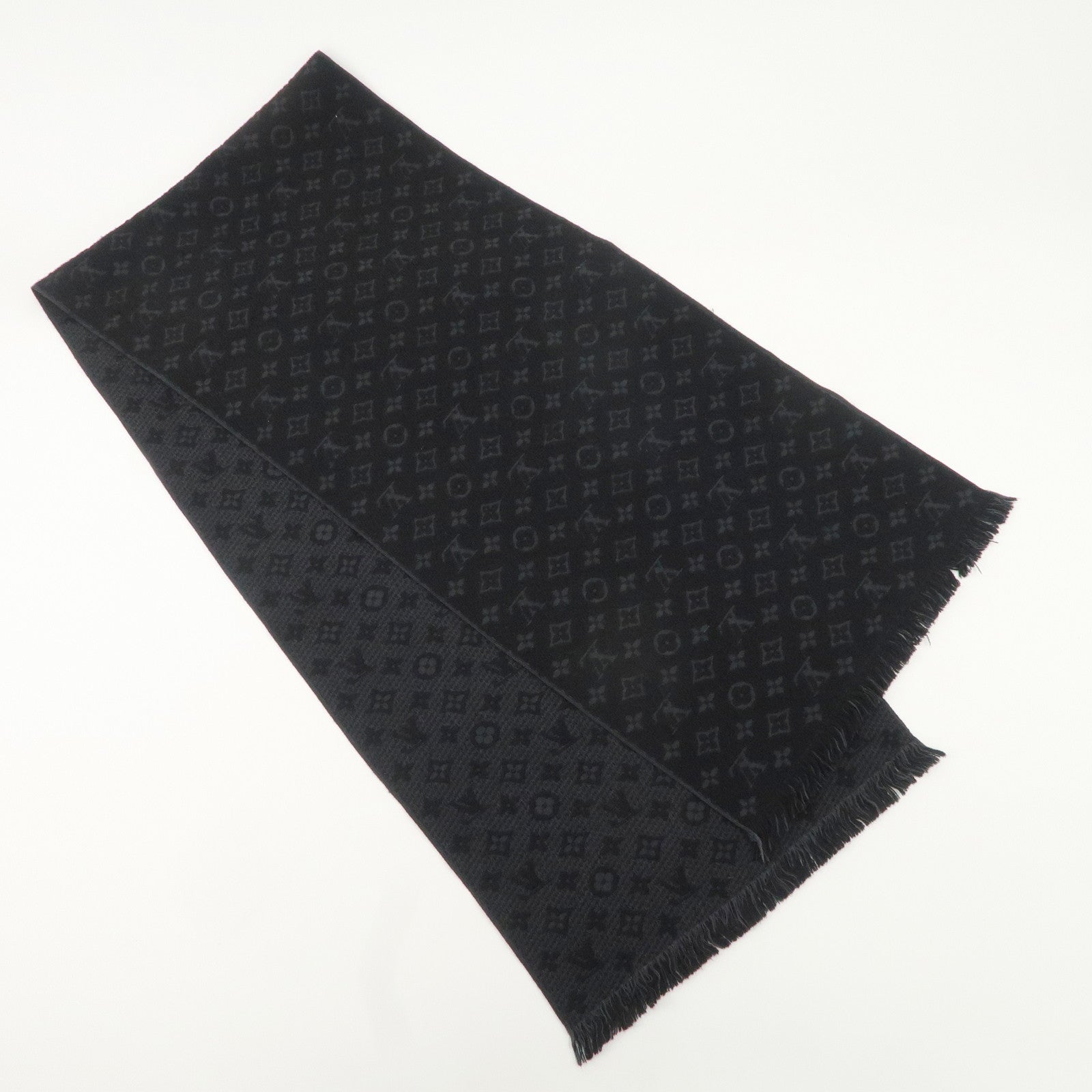 Louis Vuitton Monogram Escharpe Monogram Classic Noir M70520 Used F/S Used