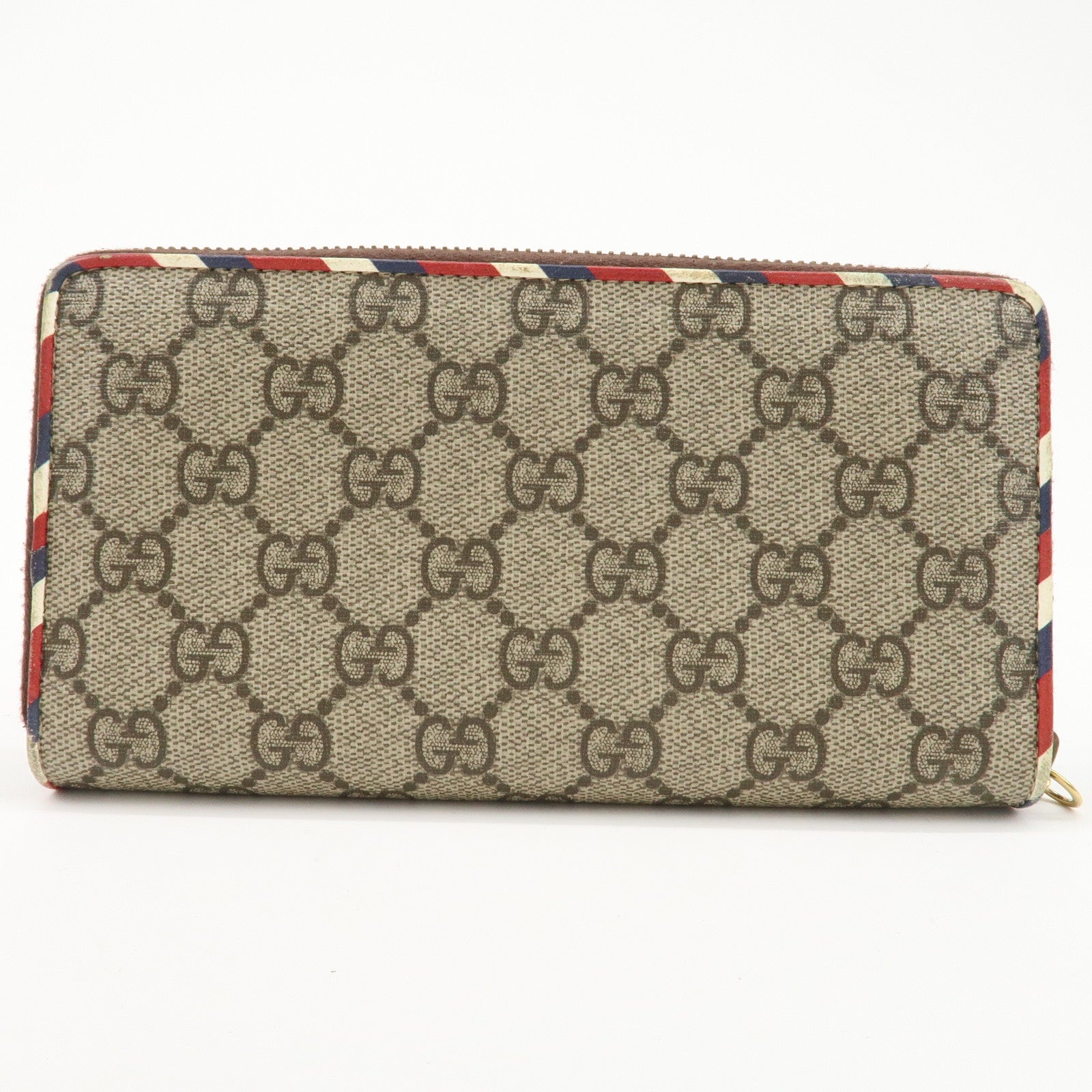 GUCCI Courier GG Supreme Leather Round Zipper Long Wallet 473909 Used