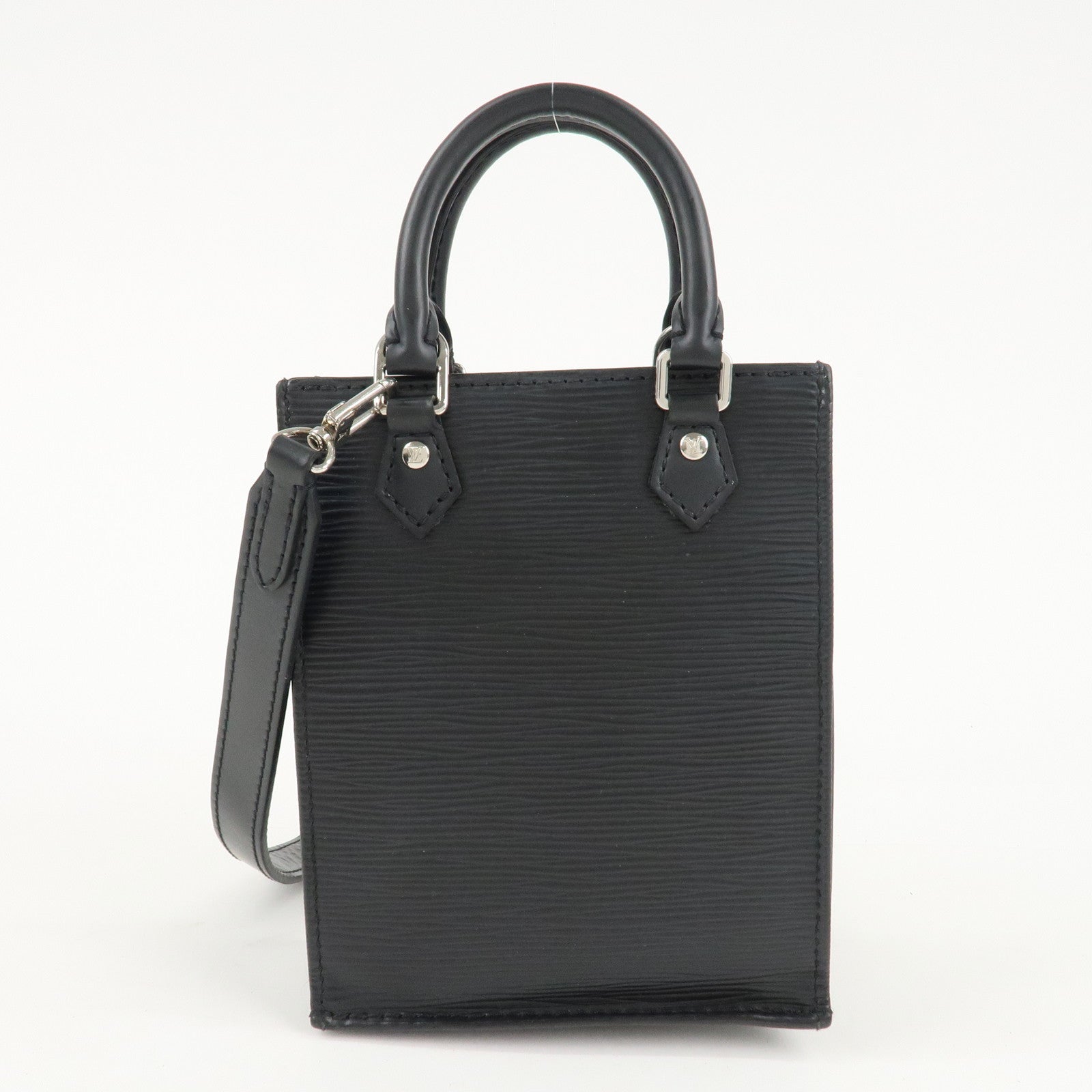 Louis Vuitton Epi Petit Sac Plat Hand Bag Noir Black M69441 Used