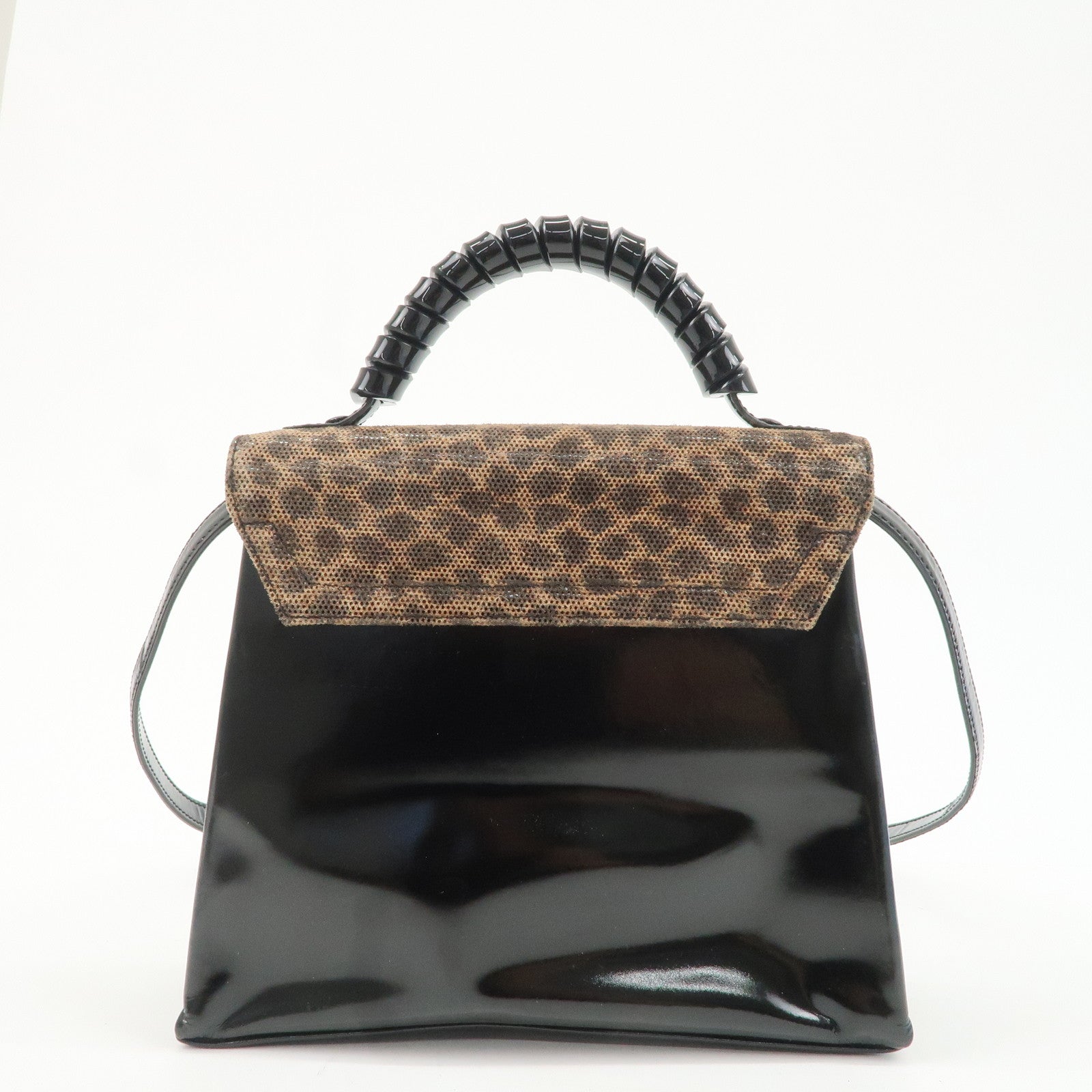 LOEWE Velazquez Patent Leather Coating Suede 2Way Bag Used