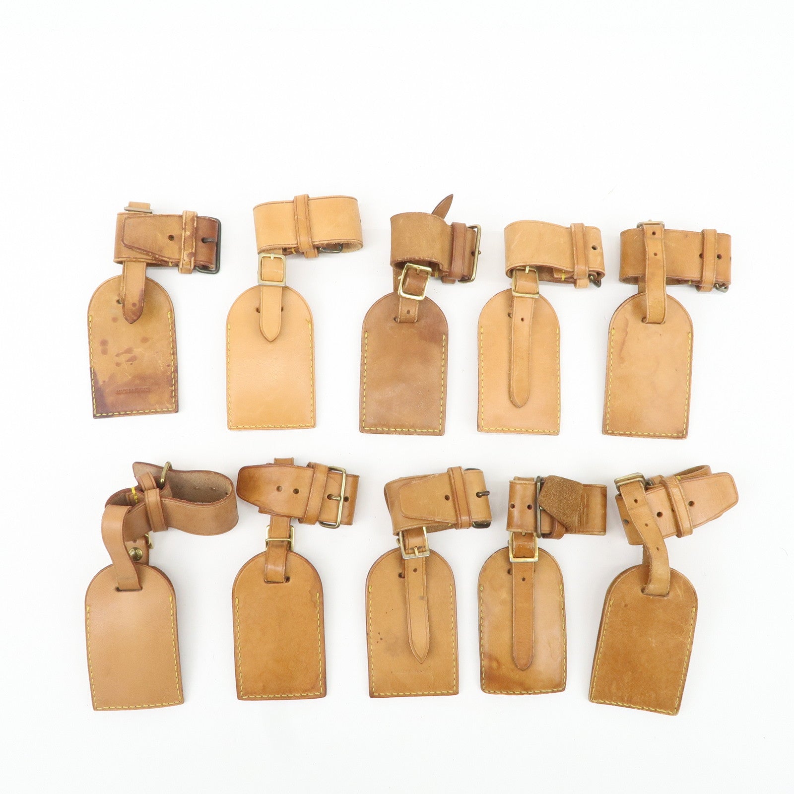Louis Vuitton Set of 10 Leather Name Tag & Poignet Natural Used