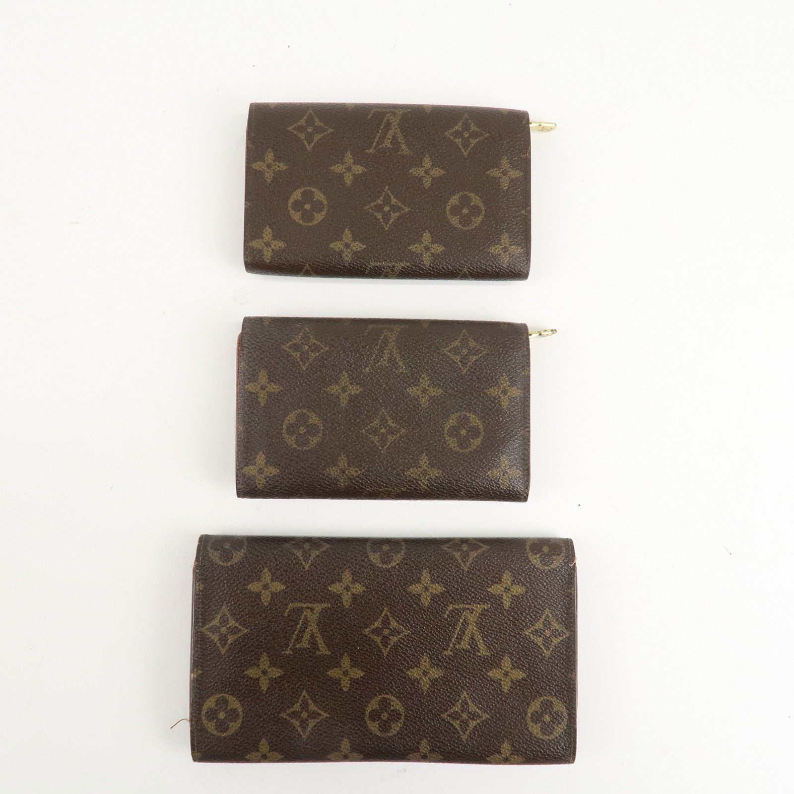 Louis Vuitton Monogram Set of 3 Wallet Brown M61730 M61215 Used