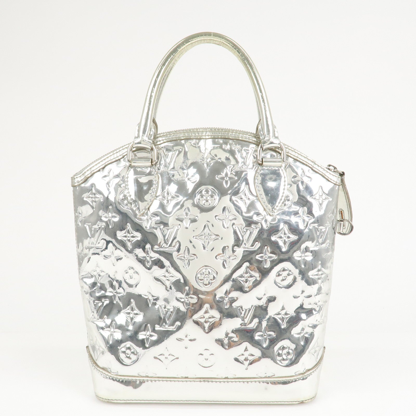 Louis Vuitton Monogram Miroir Lock It Hand Bag Silver M95449 Used