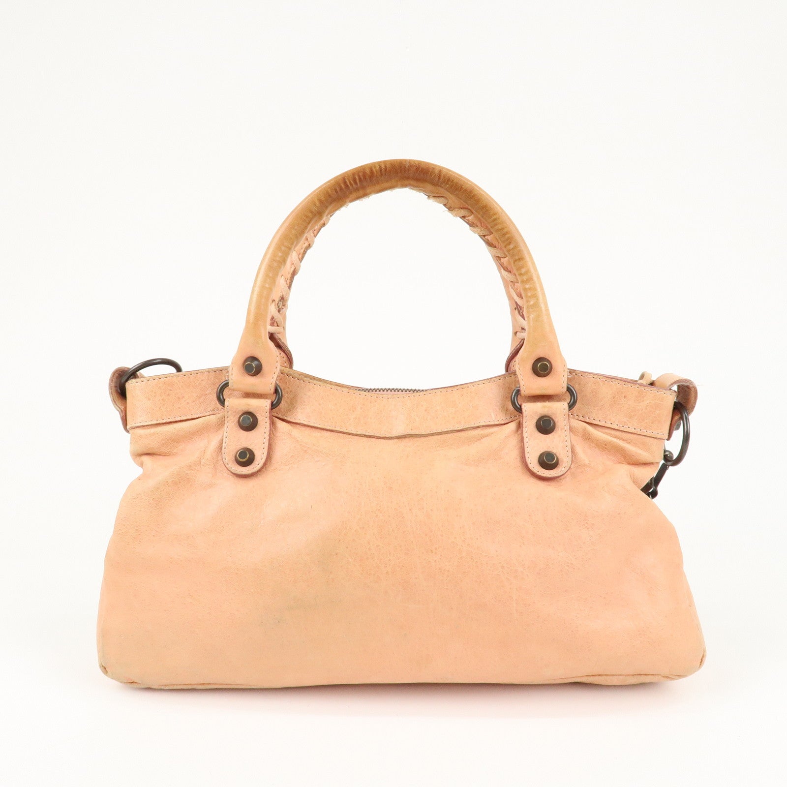 BALENCIAGA The First Leather 2Way Bag Hand Bag Pink 103208 Used