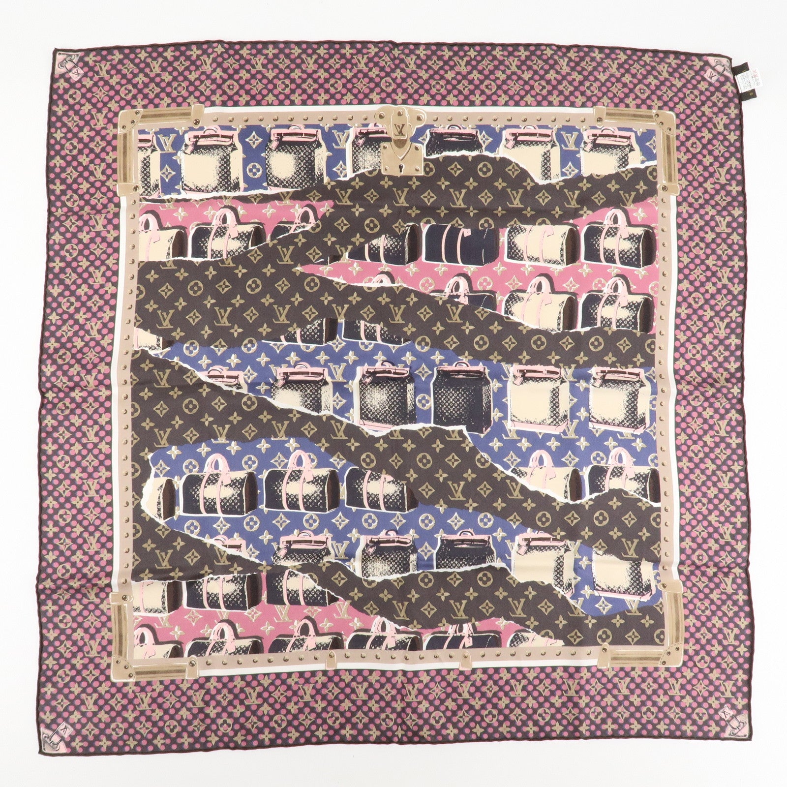 Louis Vuitton Monogram 100% Silk Scarf Monogram Wall Paper Print Used