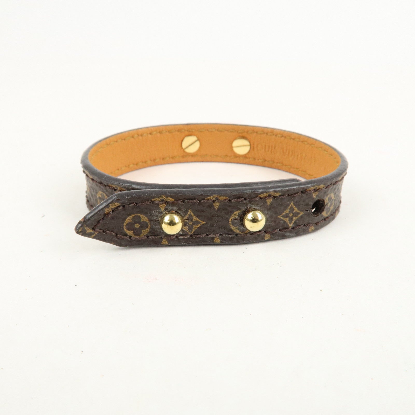 Louis Vuitton Monogram Bracelet Logo Mania 17 Brown M4150 Used