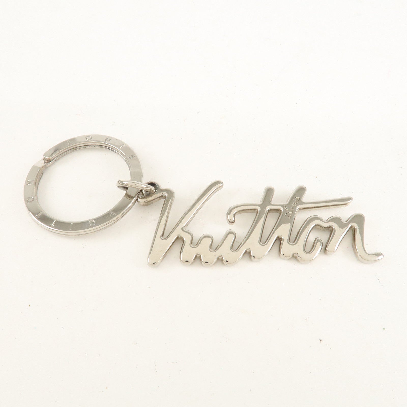 Louis Vuitton Porte Cles LV Autograph Key Chain Silver M68829 Used