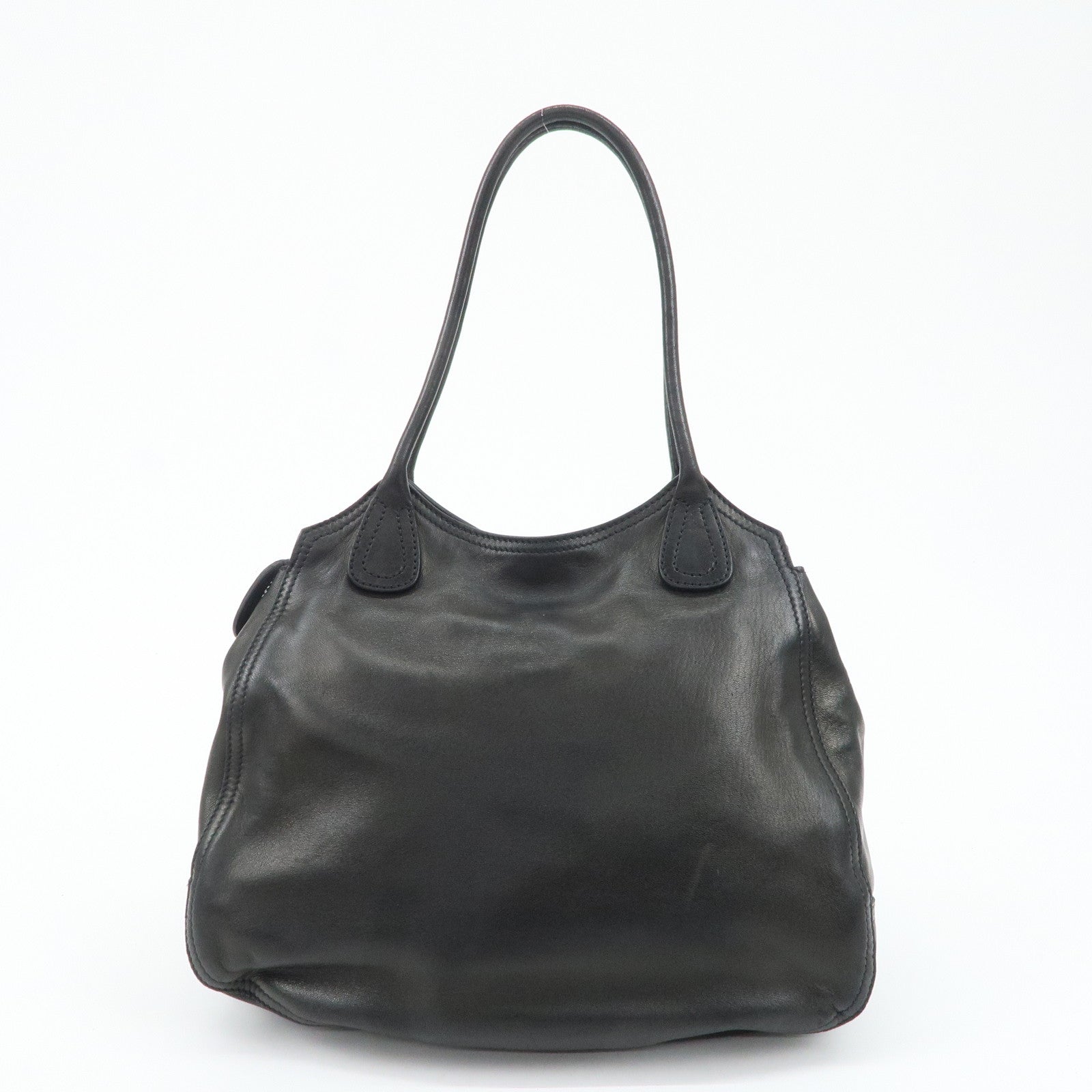 PRADA Leather Tote Bag Black Used