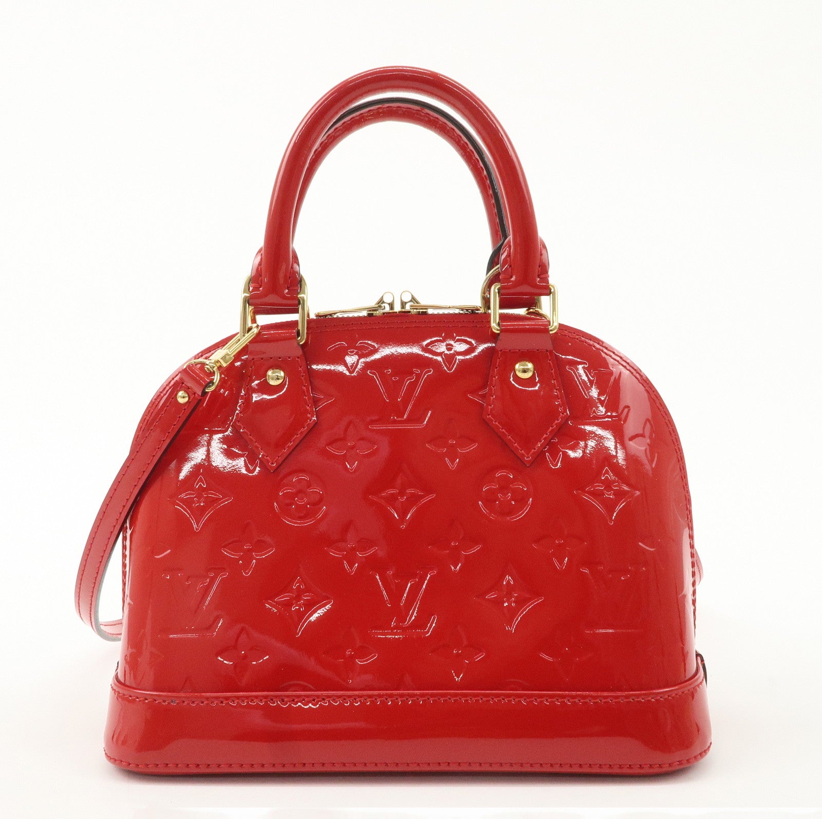 Louis Vuitton Monogram Vernis Alma BB Hand Bag Rouge M91698 Used