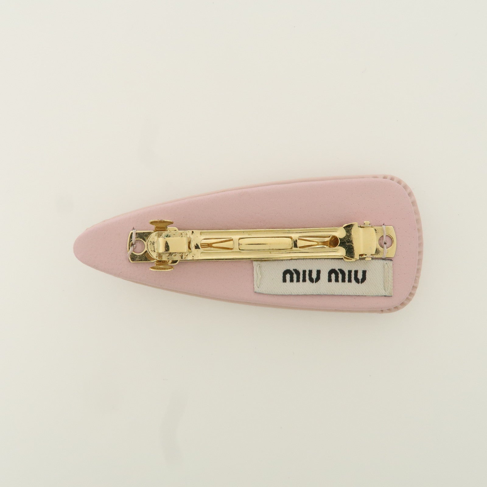 MIU MIU Patent Leather Hair Clip Pink Beige Used