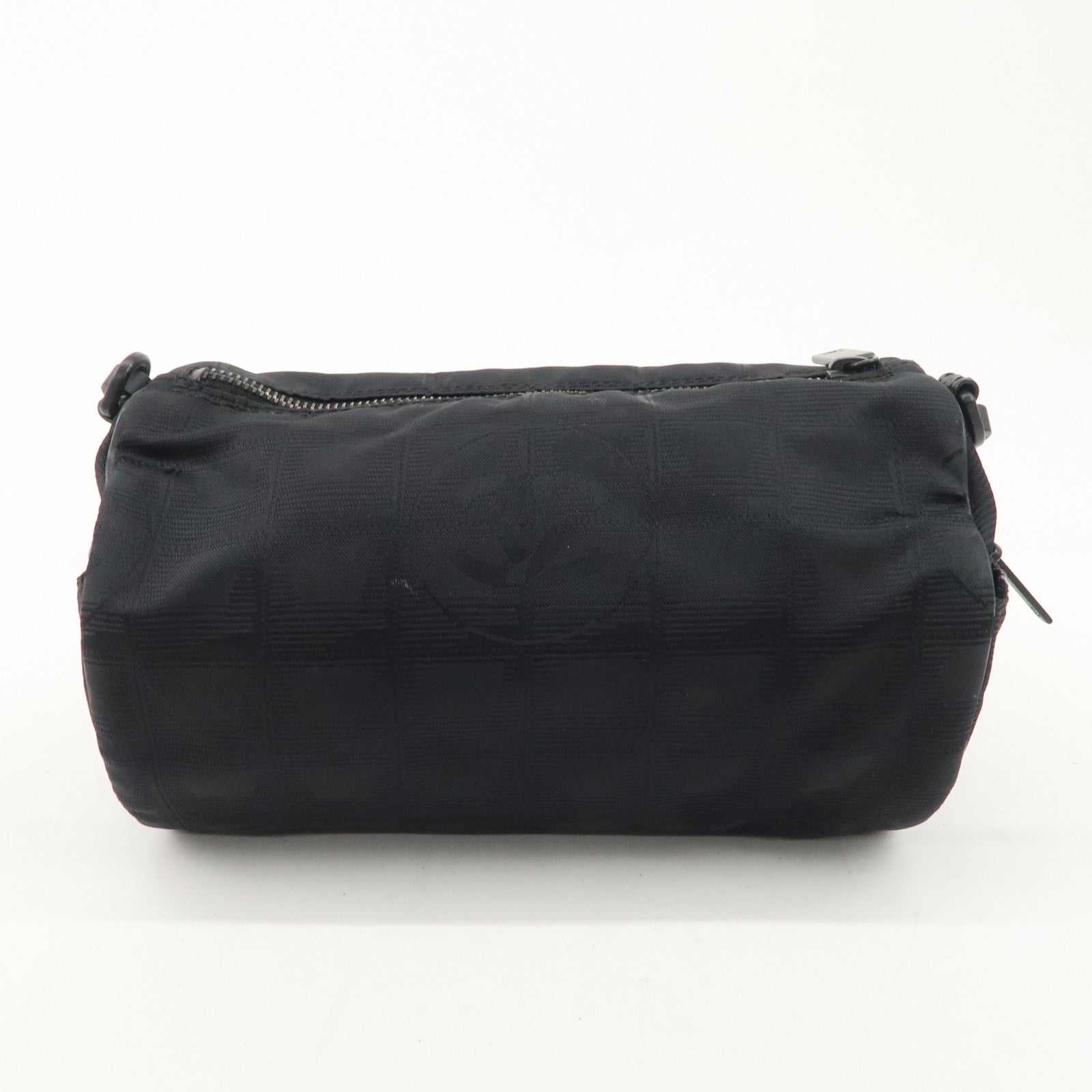 CHANEL New Travel Line Nylon Jacquard Leather Shoulder Bag A17669 Used