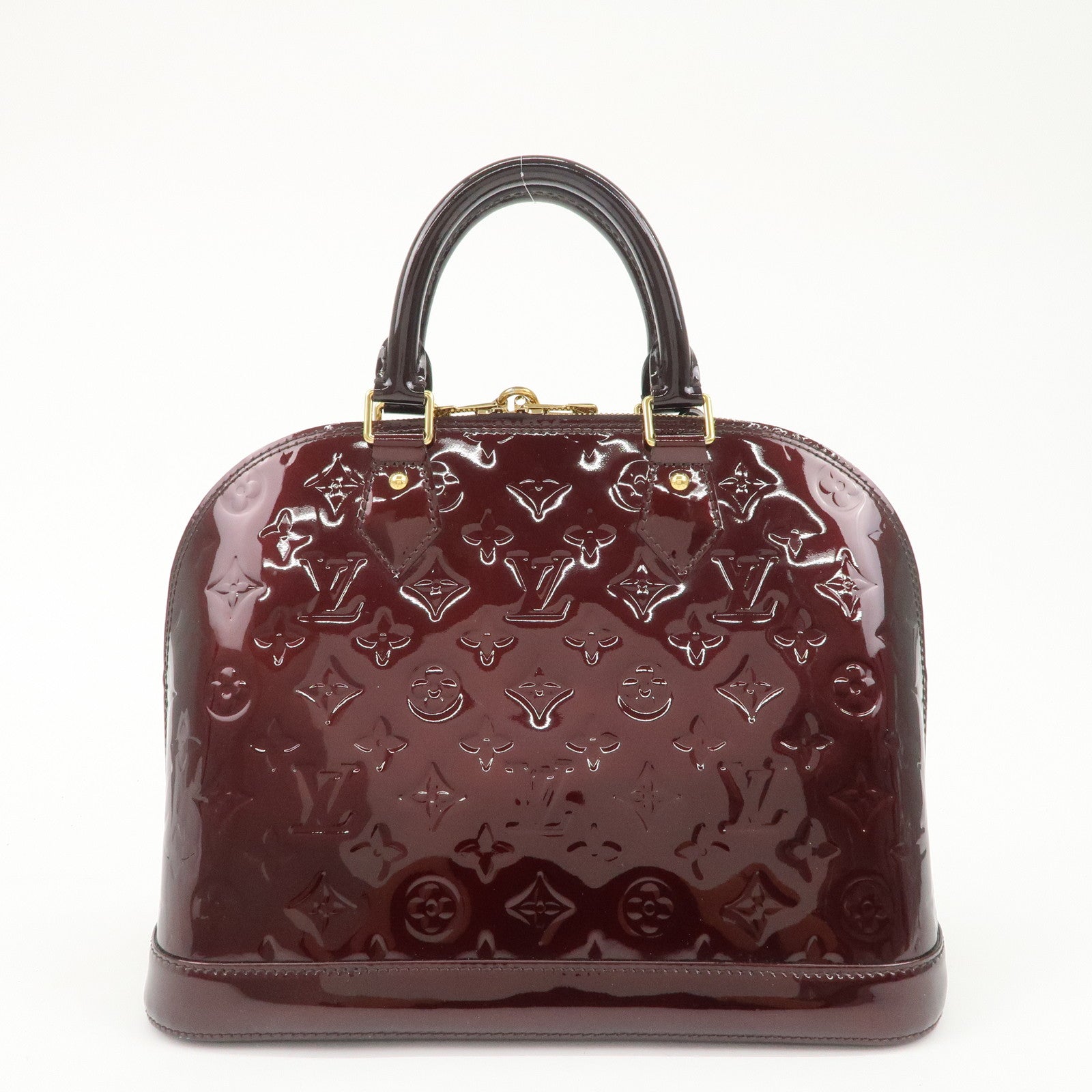 Louis Vuitton Monogram Vernis Alma PM Hand Bag Amarante M91611 Used