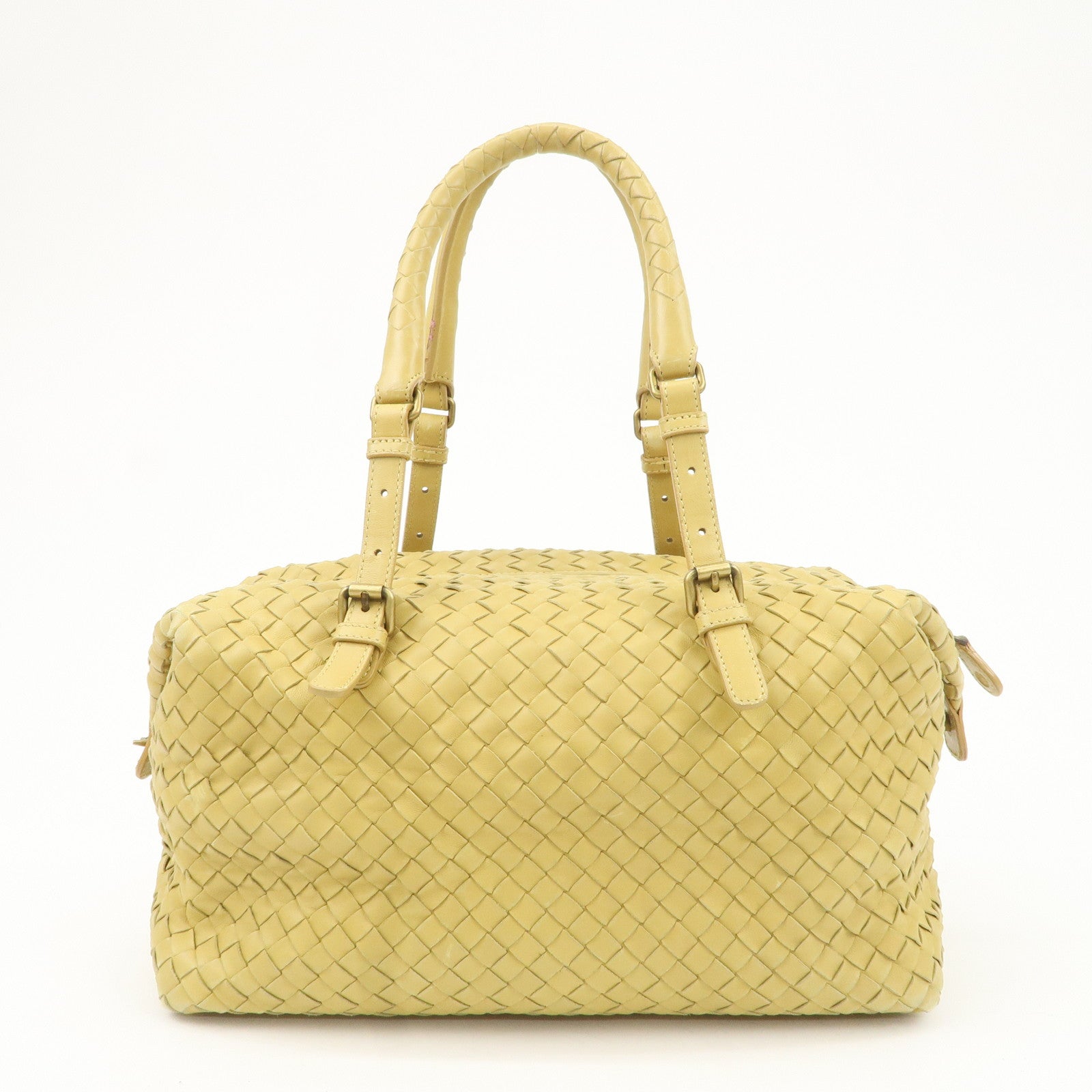BOTTEGA VENETA Intrecciato Leather Montaigne Boston Bag 173398 Used