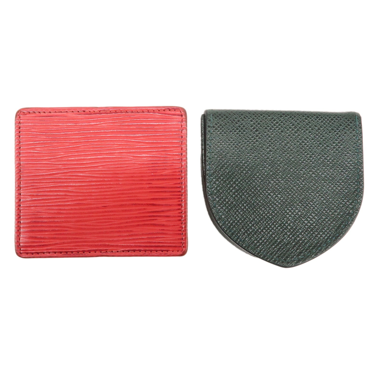 Set of 2 Louis Vuitton Epi Taiga Coin Case M63697 M30374 Used